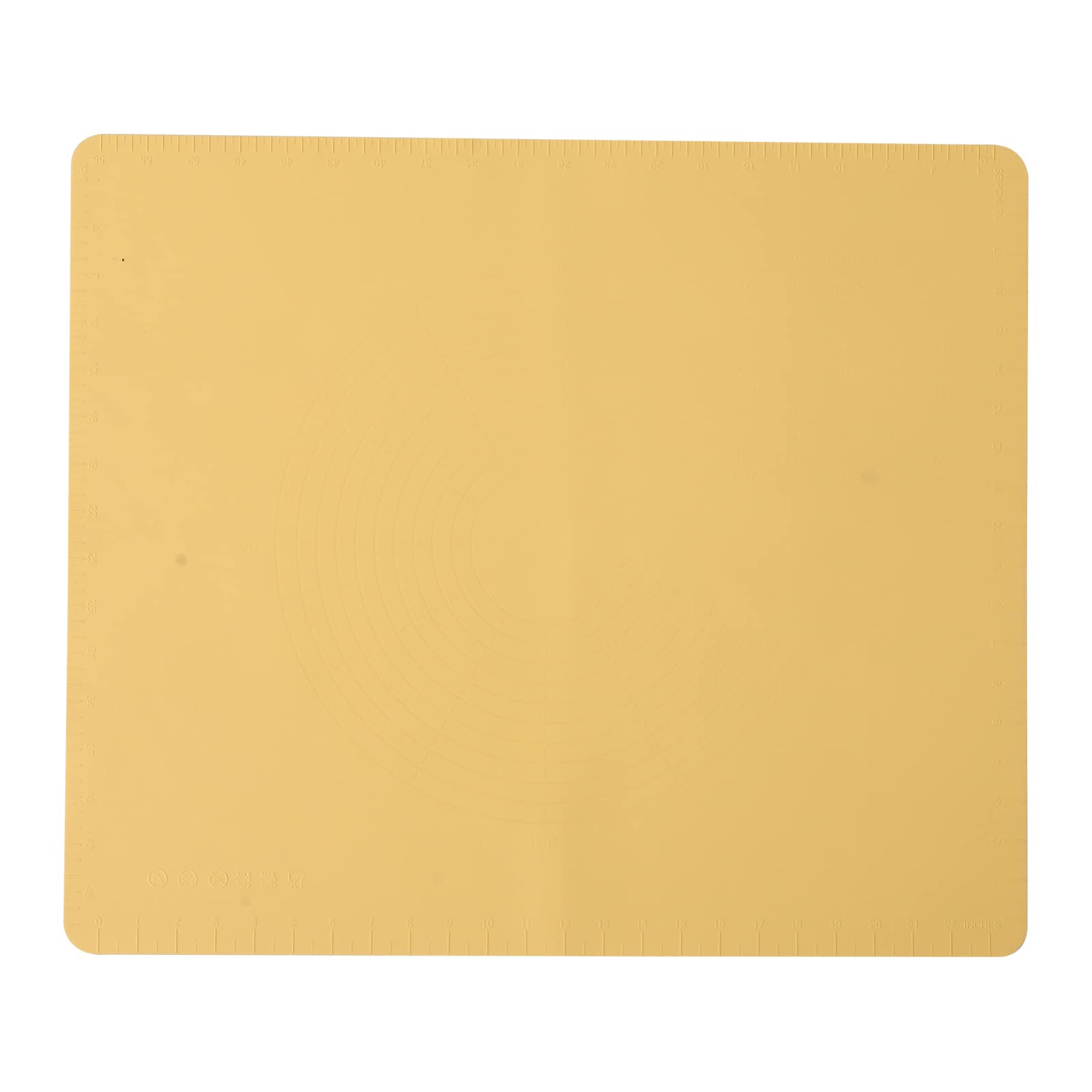 Hemoton Non-Stick Silicone Baking Mat for Pizza, Pastry & Dough - Large Heat-Resistant Cooking Mat with Measurement Grid for Rolling Fondant, Pie Crust (Yellow) - Perfect for Home Baking, Cooking & Kitchen Use