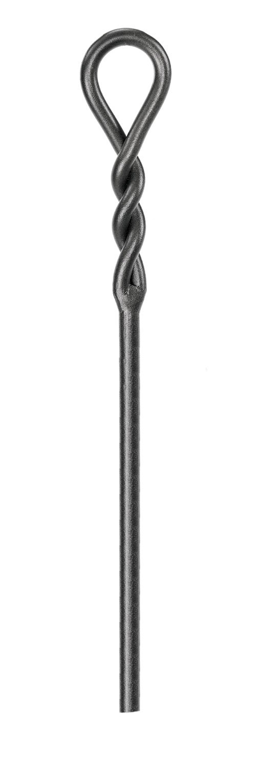 5-Piece Twisted Rope Wrought Iron Fireplace Tool Set in Graphite - Heavy Duty Fireplace Accessories for Wood Burning Stoves & Fire Pits