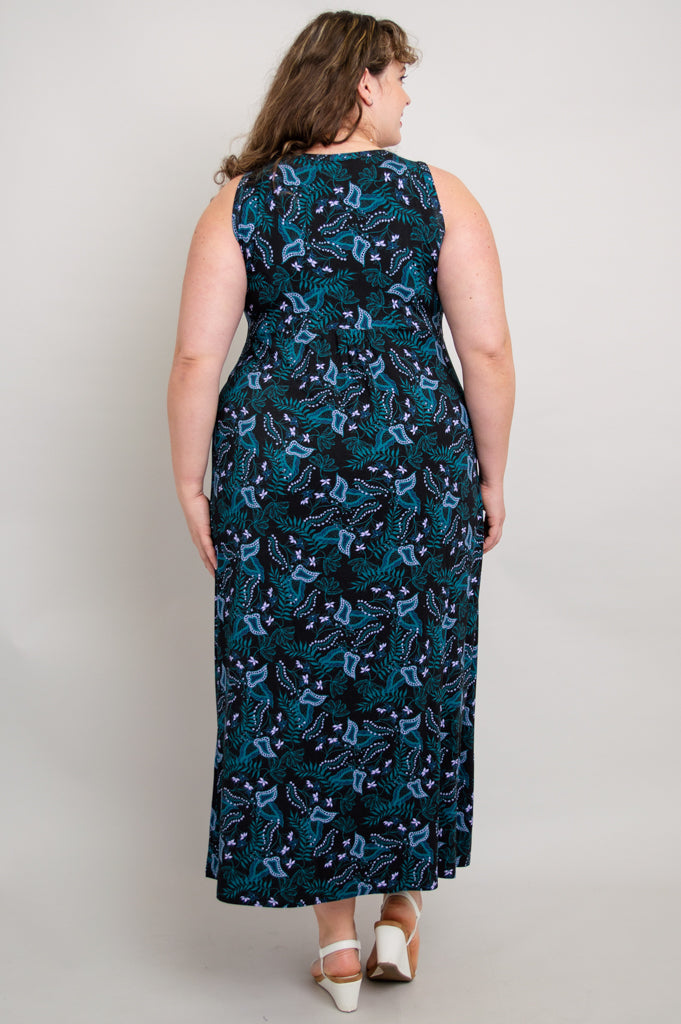 Liane Sleeveless Bamboo Dress in Fantasia Print - Breathable Summer Dress for Beach Vacation & Casual Outings