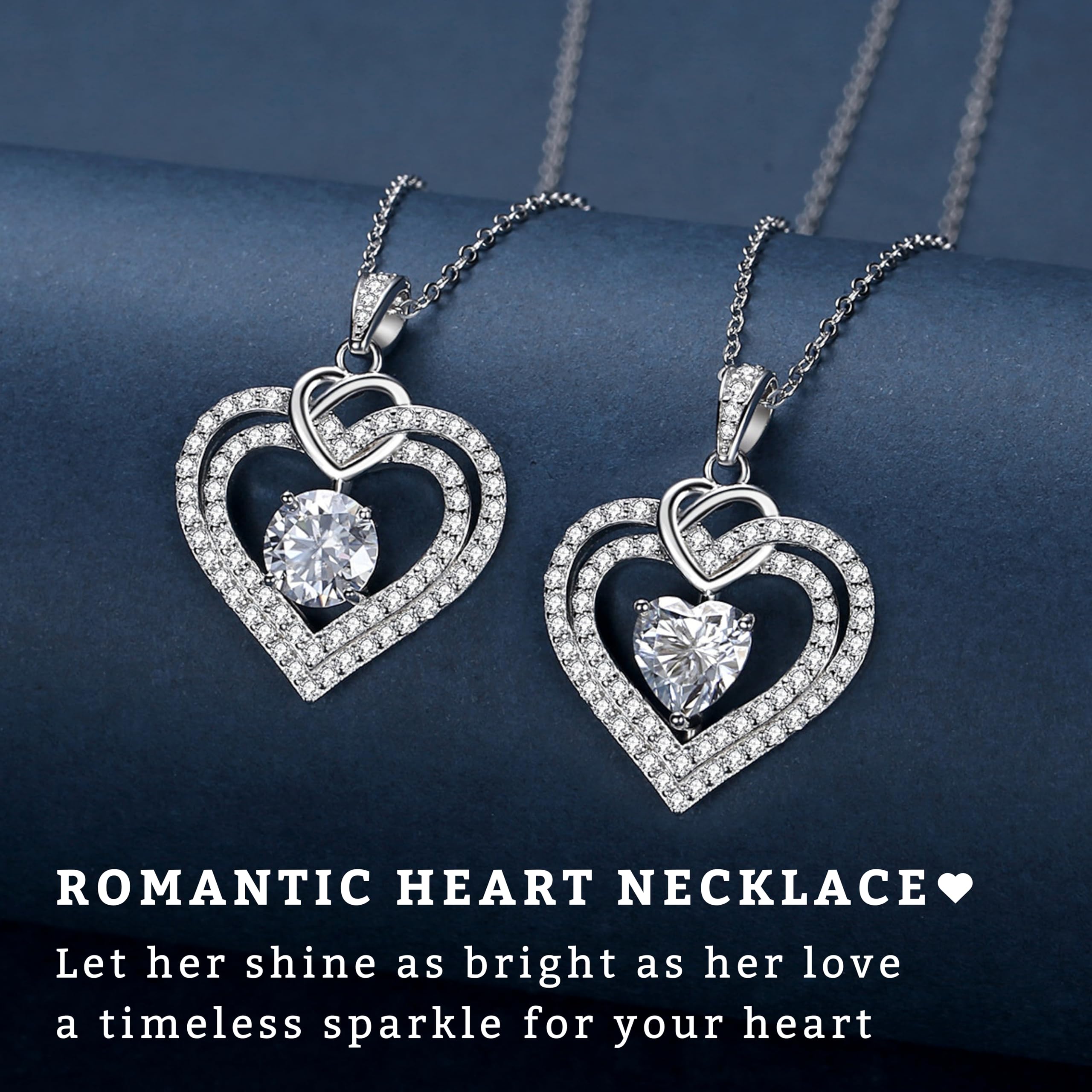 Sparkling Diamond Necklaces for Women - Elegant 925 Sterling Silver Necklace with VVS Moissanite | Luxurious Jewelry Gift for Anniversary, Christmas & Birthday | Perfect for Date Night, Wedding & Special Occasions