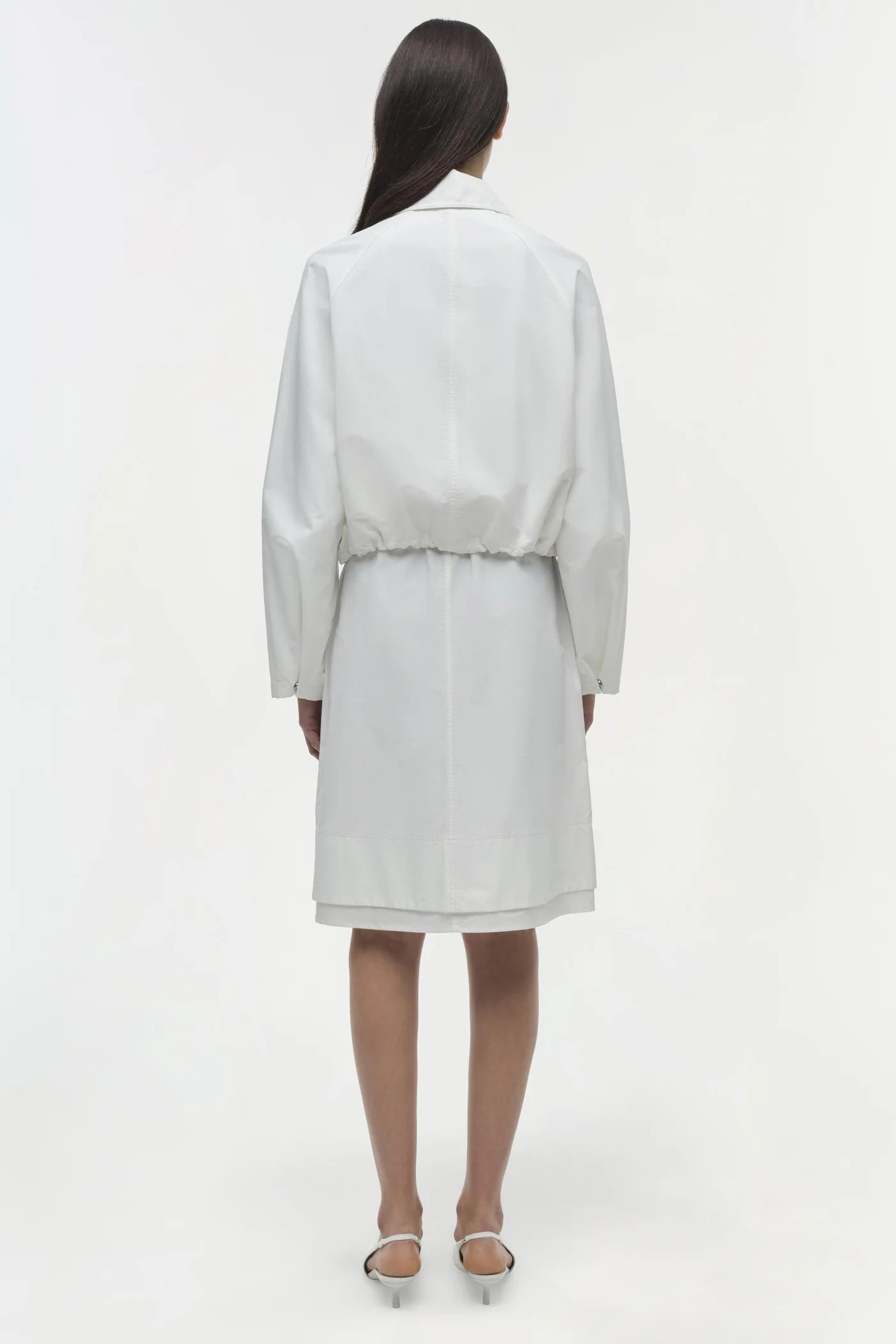 Everli Women's White Cropped Jacket - Stylish Lightweight Outerwear for Spring & Fall Fashion