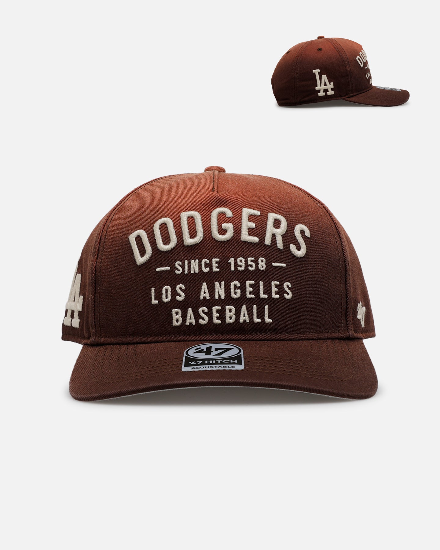 47 Brand Los Angeles Dodgers 'Dusted' 47 Hitch Snapback Hat - Adjustable Brown Baseball Cap for Men & Women - Perfect for Sports Games, Streetwear & Casual Outfits