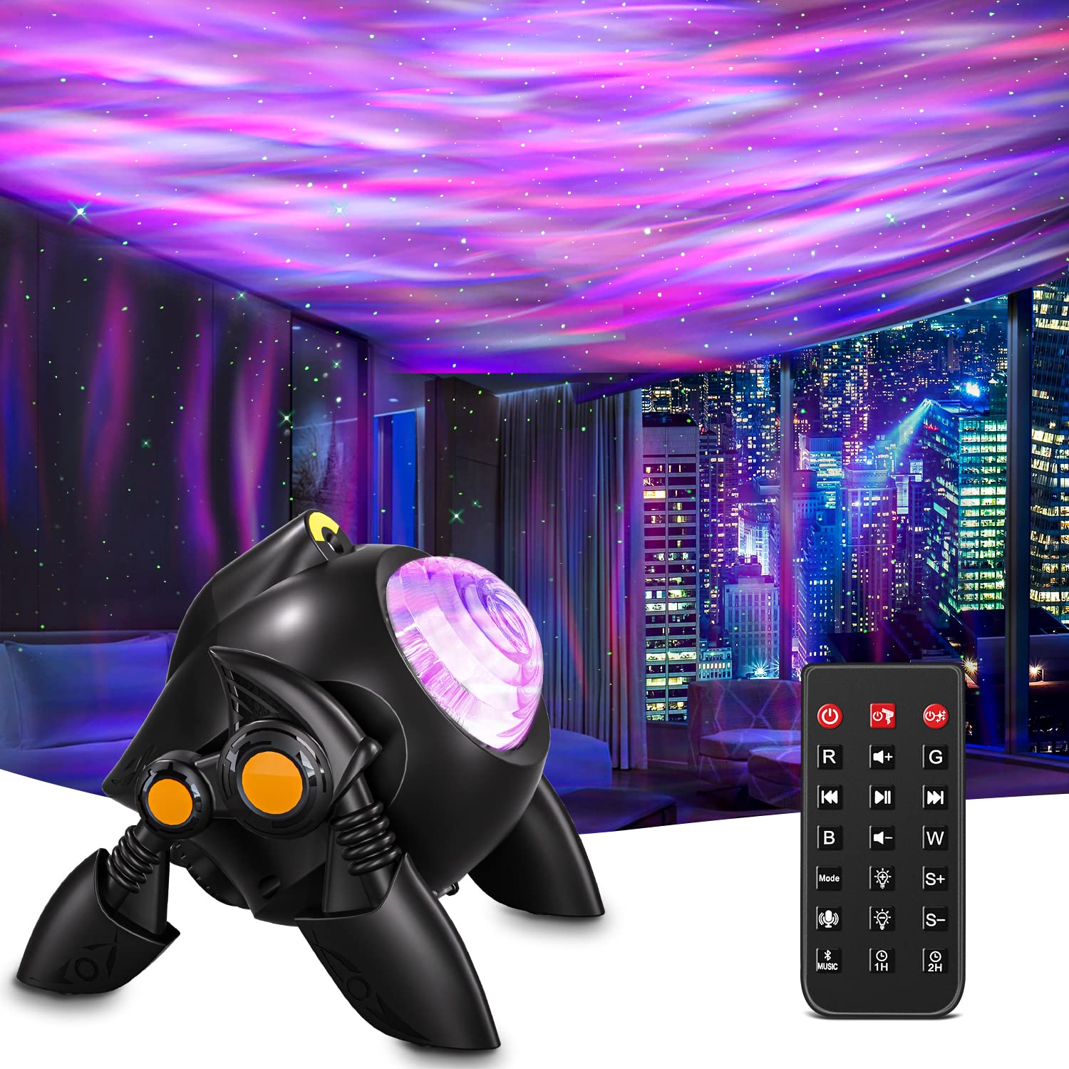OAEBBLE Star Projector Galaxy Light for Bedroom & Kids Room - Bluetooth Speaker with Remote Control, White Noise & Aurora Effects - Perfect for Home Theater, Parties & Relaxation in Living Room