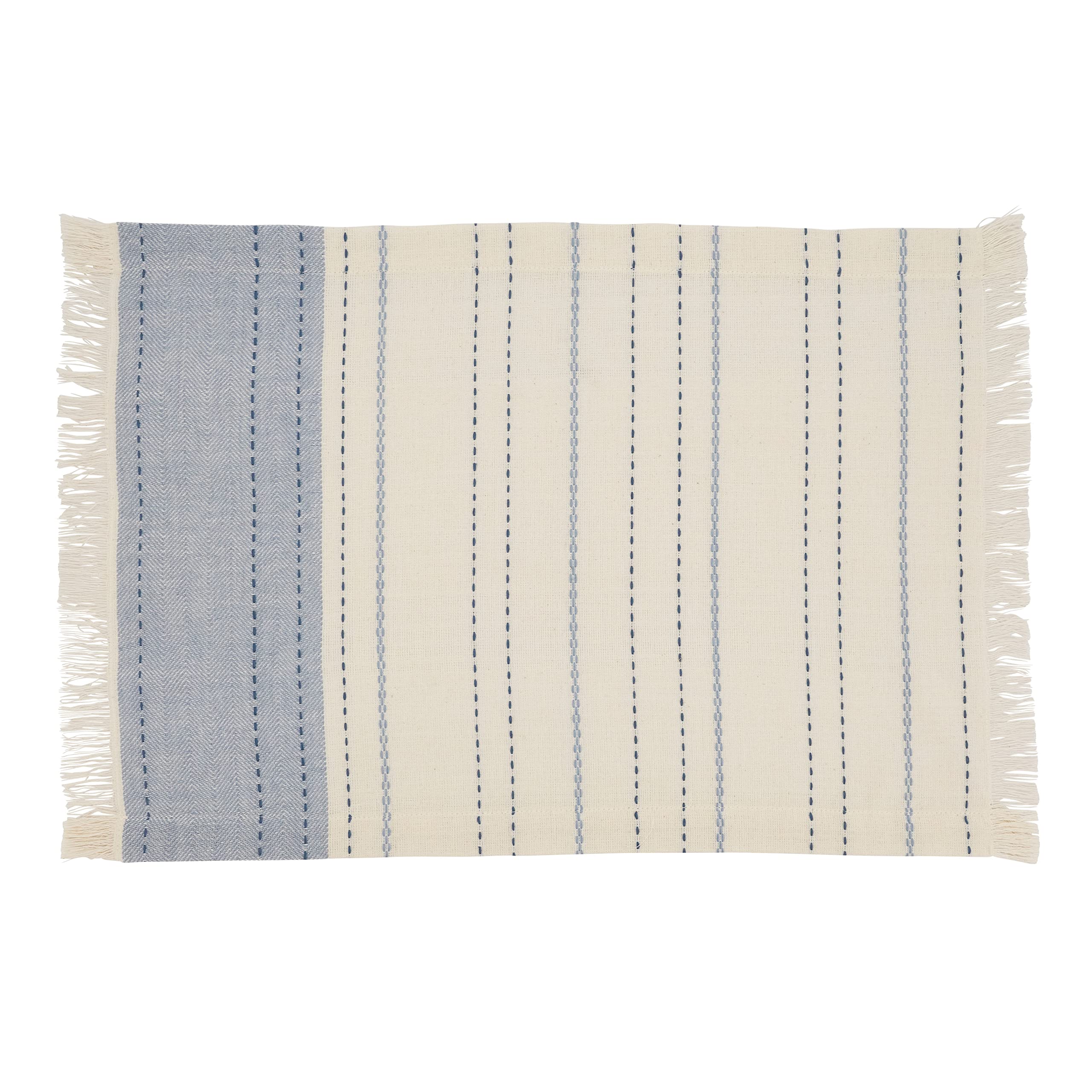 Premium Striped Dobby Placemats Set of 4 - Elegant Table Setting for Dining Room, Kitchen, and Holiday Decor - Washable & Durable Table Mats for Everyday Use