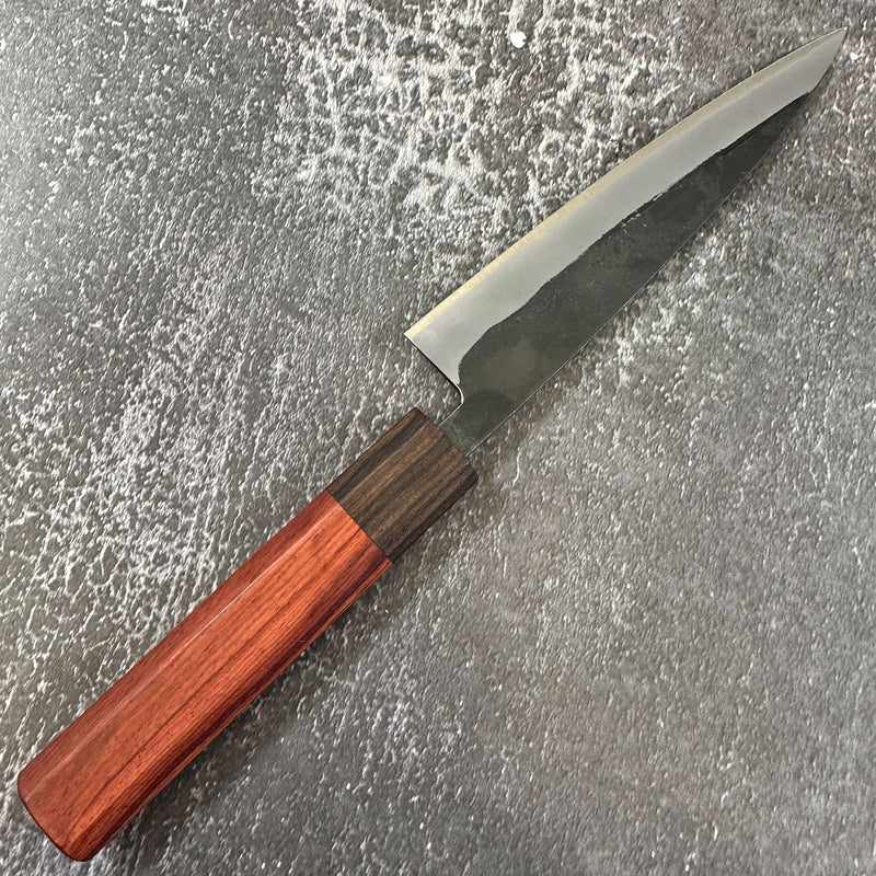 Premium Japanese Petty Knife 135mm - Tokushu Rosewood Series White #2 Kurouchi Blade - Perfect for Slicing Fruits, Vegetables & Boneless Meat - Ideal for Home Chefs & Professional Kitchens