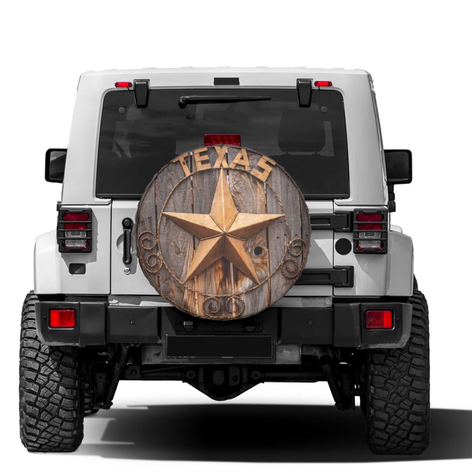 Western Texas Star Spare Tire Cover - 15 Inch Dustproof Wheel Protector for Trailers, RVs, SUVs & Vehicles | Perfect for Road Trips, Camping & Off-Road Adventures