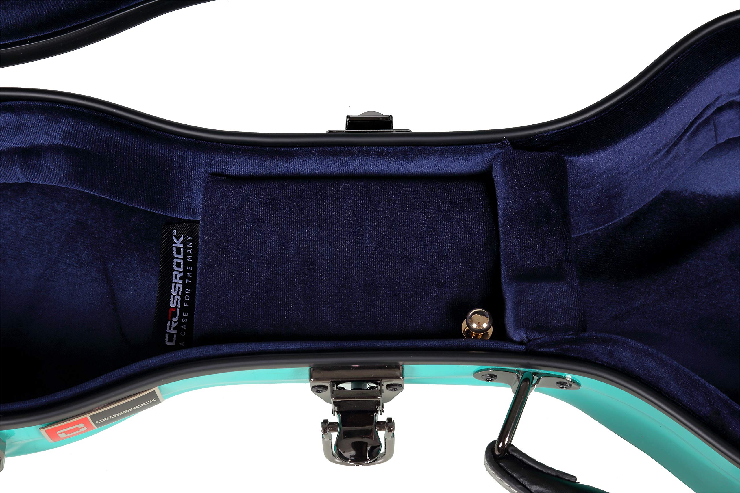 Crossrock Thick Padded Hardshell Fiberglass Concert Ukulele Case - Turquoise Blue - Perfect for Travel, Performances & Ukulele Protection