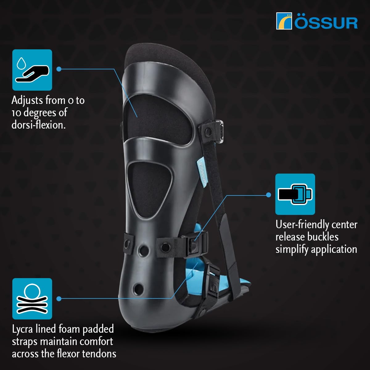 Ossur FormFit Night Splint for Plantar Fasciitis & Foot Pain Relief - Adjustable Posterior Support Brace for Sleeping & Recovery