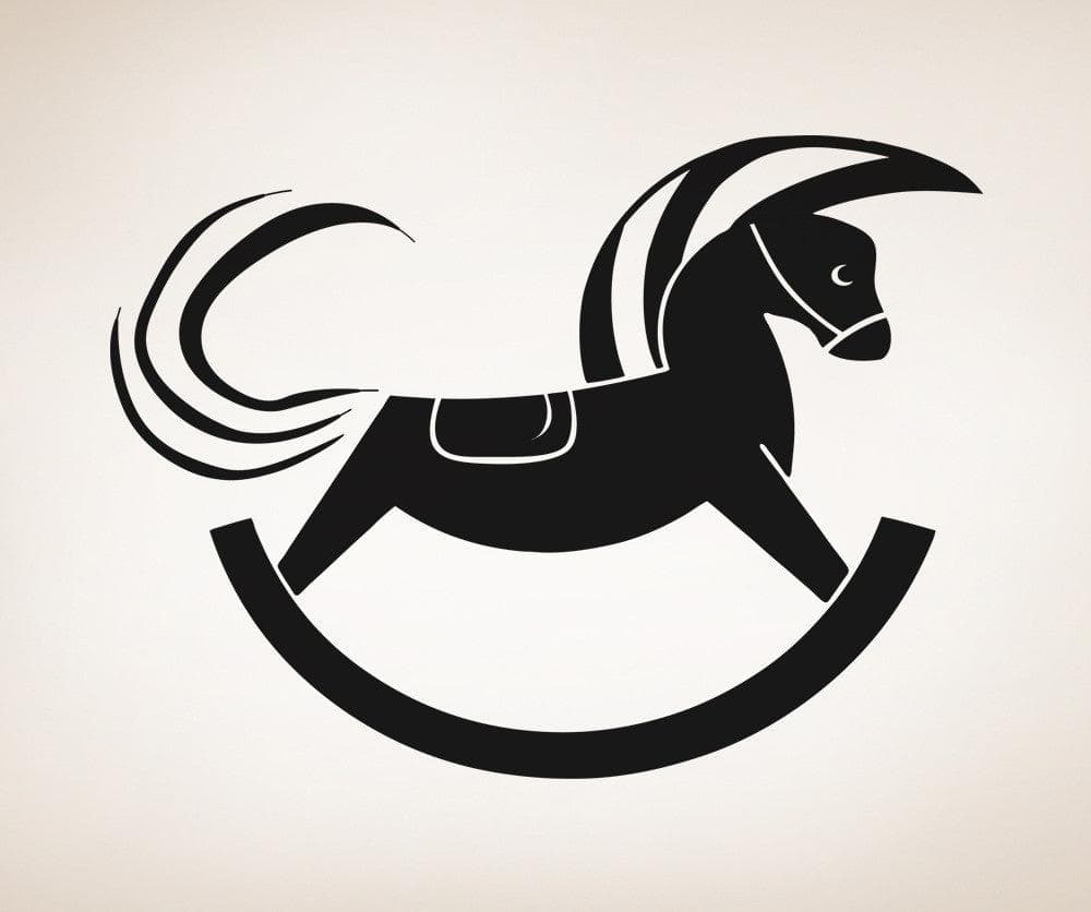 Vinyl Wall Decal Sticker - Designer Rocking Horse Nursery Decor #OS_AA304 - Perfect for Baby Rooms, Kids Bedrooms & Playroom Wall Art
