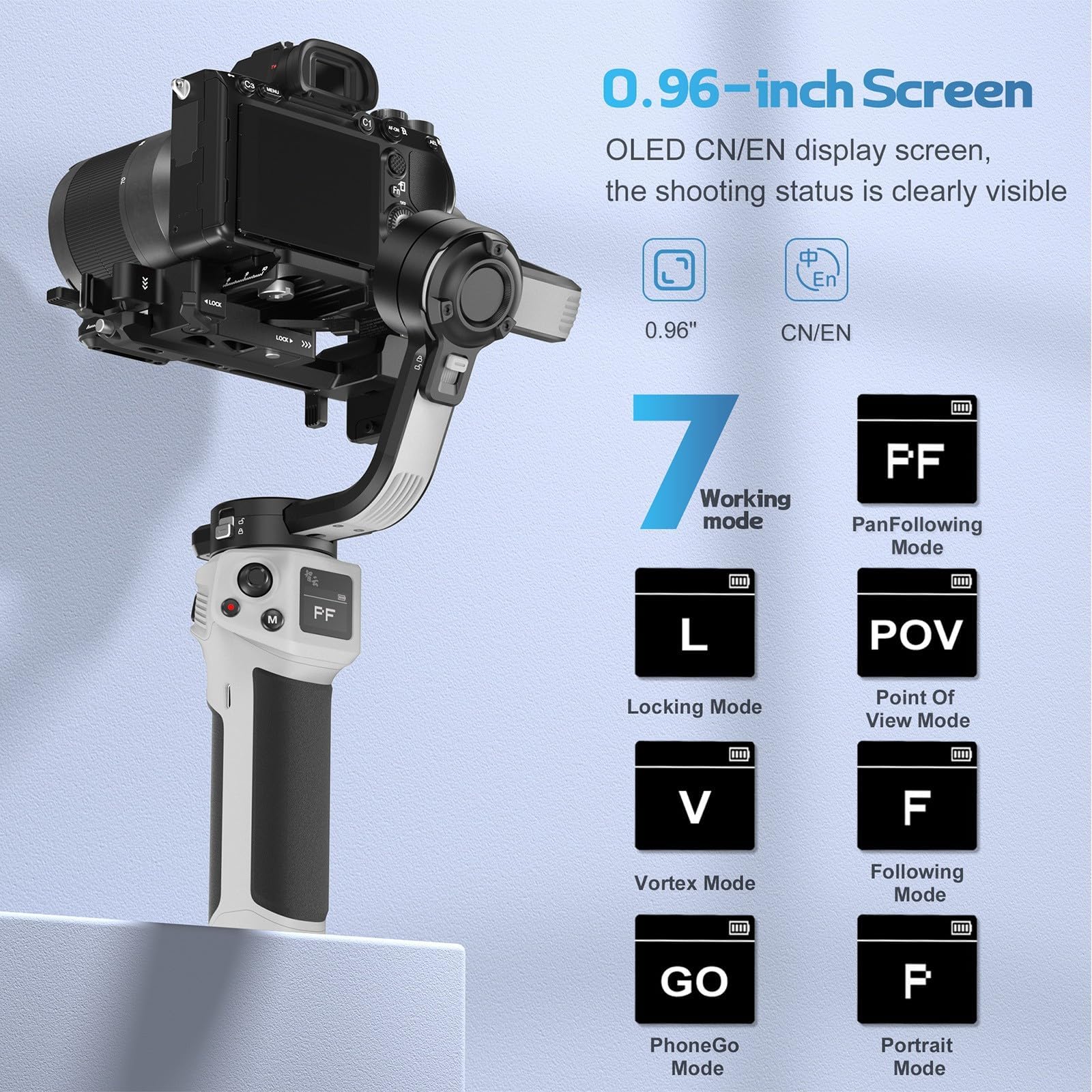 ZHIYUN WEEBILL 3E 3-Axis Gimbal Stabilizer for DSLR & Mirrorless Cameras - Compatible with Canon, Sony, Panasonic, Nikon - 6.6lbs Payload, Extendable Sling Grip, Vertical Shooting - Perfect for Vlogging, Travel Filming & Handheld Videography