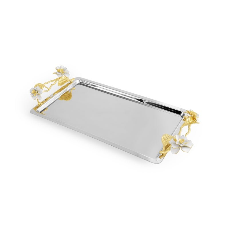 Elegant Gardenia Serving Tray - Bamboo Wood Cheese Board & Charcuterie Platter for Entertaining, Weddings, and Home Decor | Perfect for Cheese, Fruits, and Appetizers