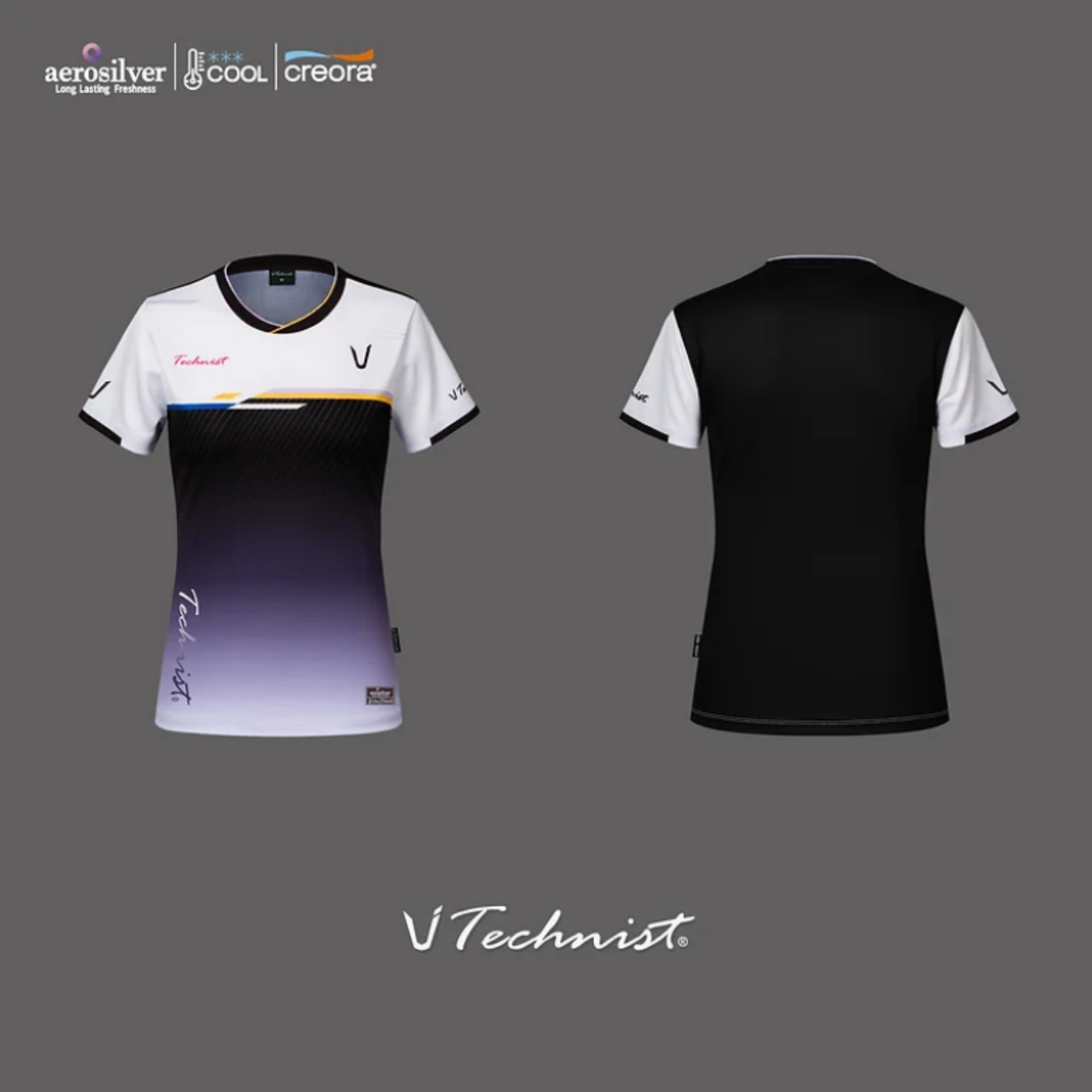 Technist TNT5521 Women's Gaming T-Shirt - Breathable Cotton, Deep Purple/Black/White Design - Perfect for Esports, Gaming Tournaments & Casual Wear