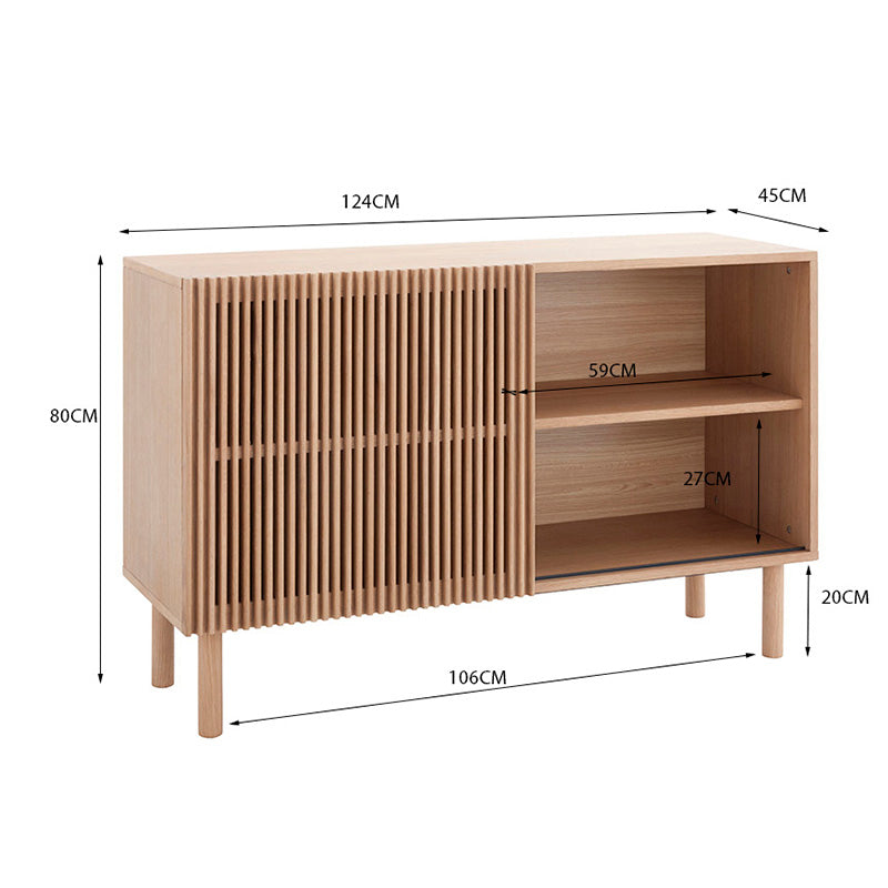 ORTON Solid Oak Sideboard Buffet Cabinet 120cm - Modern Dining Room Storage for Dishes, Linens & Entertaining Essentials