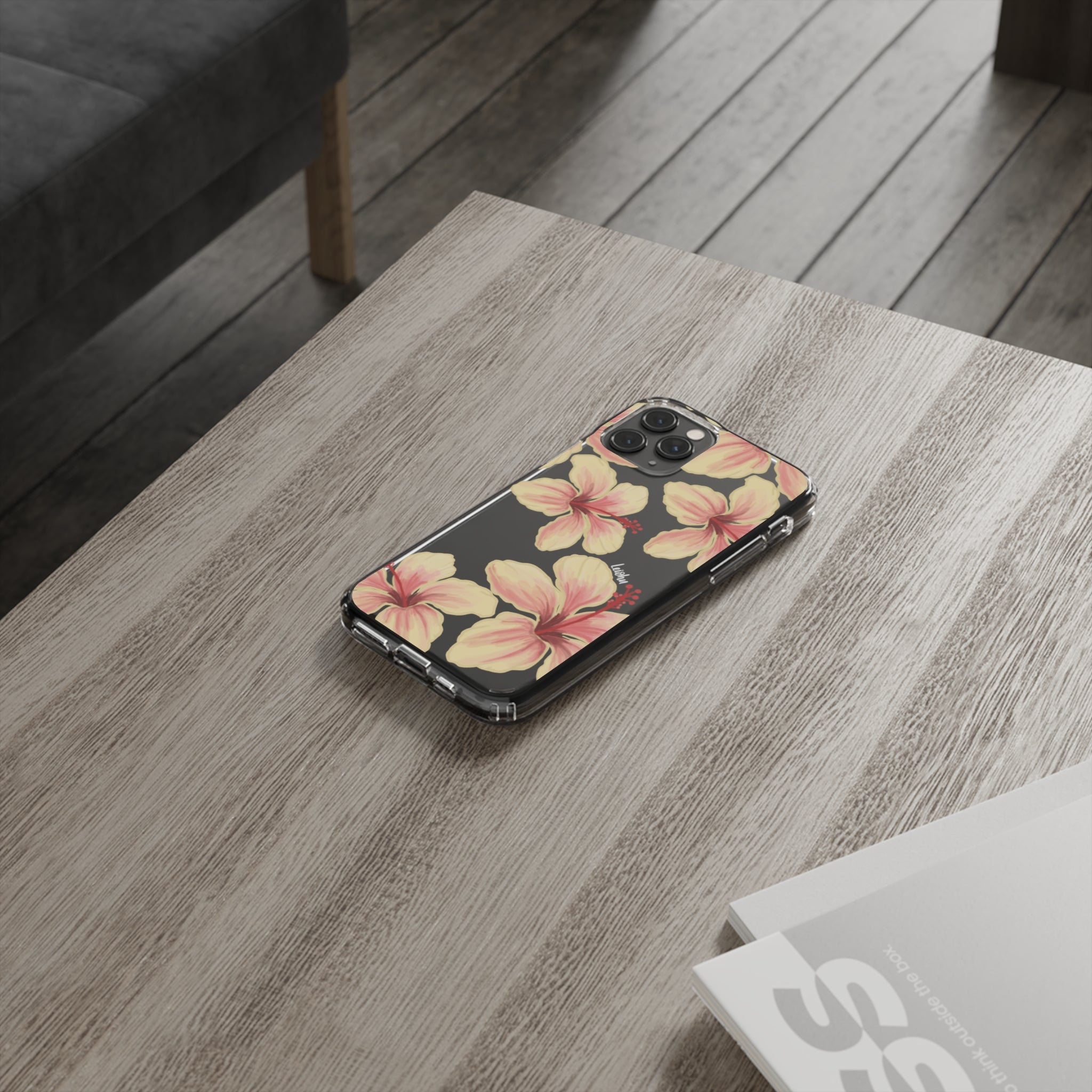 Premium Clear Hibiscus Ke'oke'o Phone Case - Shatterproof Protective Cover for iPhone & Samsung - Perfect for Beach, Travel & Everyday Use