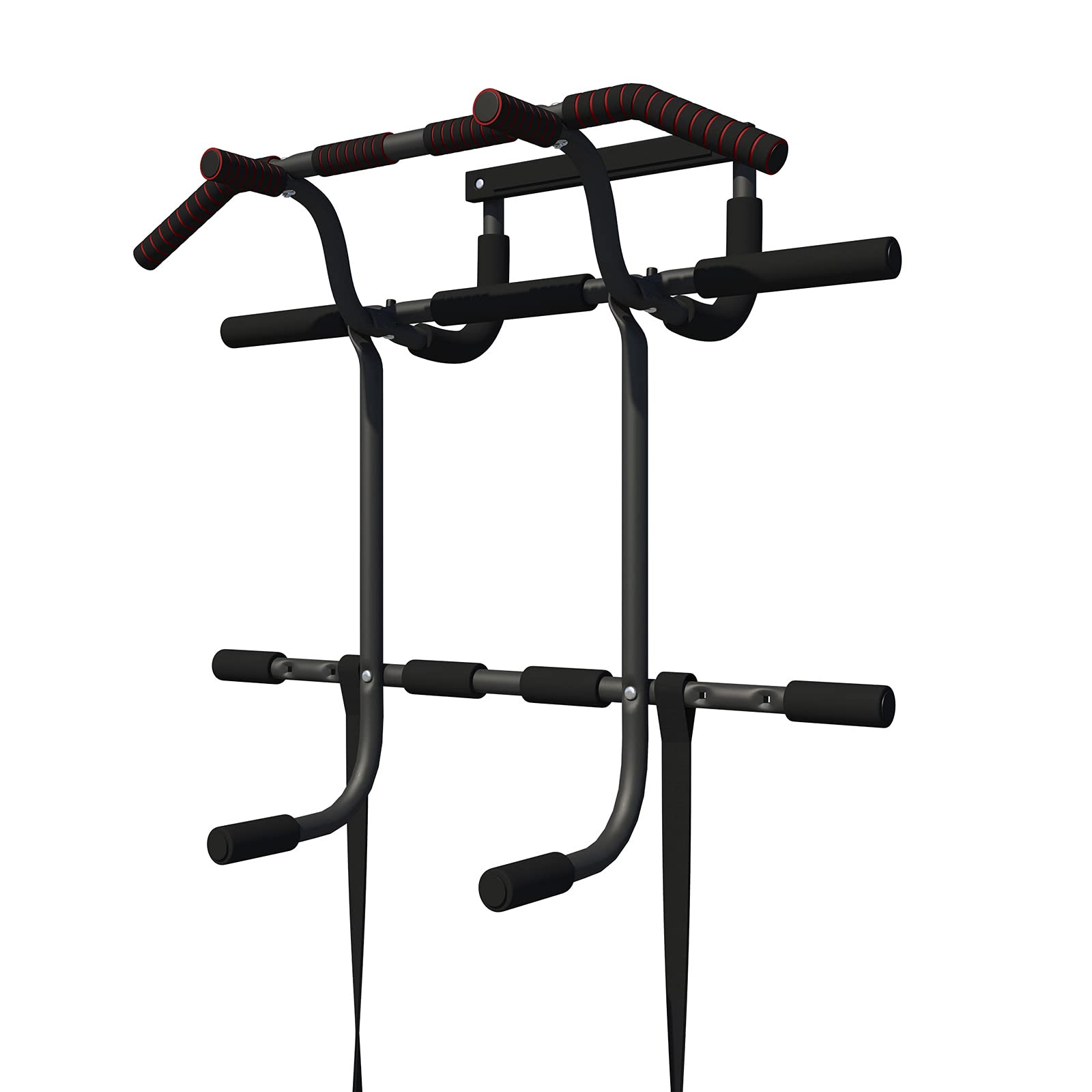 Xiaofeng Multi-Gym Doorway Pull Up Bar - No Drill Home Fitness Equipment with Dips Bar & Suspension Straps for Strength Training, Chin-Ups, Full Body Workout - Perfect for Small Spaces & Home Gym Setup