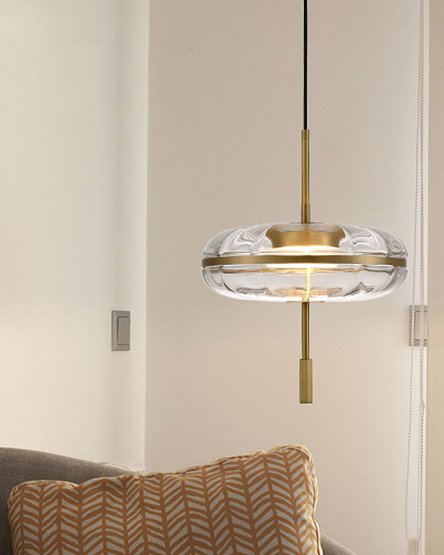 Jolie Pendant Lamp - Modern Glass Hanging Light Fixture for Kitchen Island, Dining Room & Bedroom | Dimmable LED Ceiling Light with Adjustable Height
