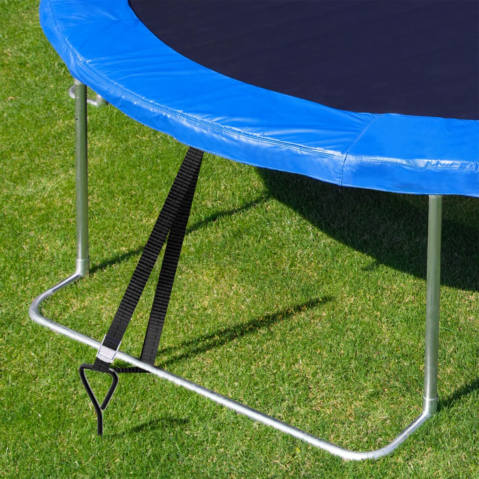 Heavy Duty Galvanized Steel Trampoline Anchors Kit - 15.8 Inch Ground Stakes for 10ft,12ft,14ft,15ft Trampolines - Windproof Safety Accessories for Outdoor Backyard Play & Storm Protection