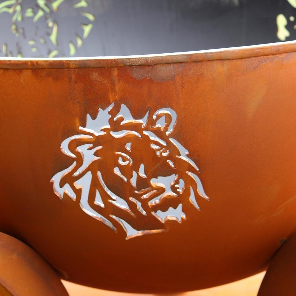 41 Inch Handcrafted Carbon Steel Fire Pit - Africa's Big Five Design | Unique Outdoor Fireplace for Patio, Garden & Backyard Gatherings