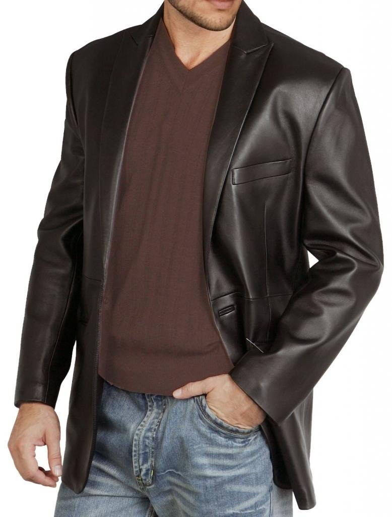 Premium Men's Genuine Leather Blazer Jacket - Classic Slim Fit Business Coat for Formal & Casual Wear - Ideal for Office, Parties & Outdoor Events
