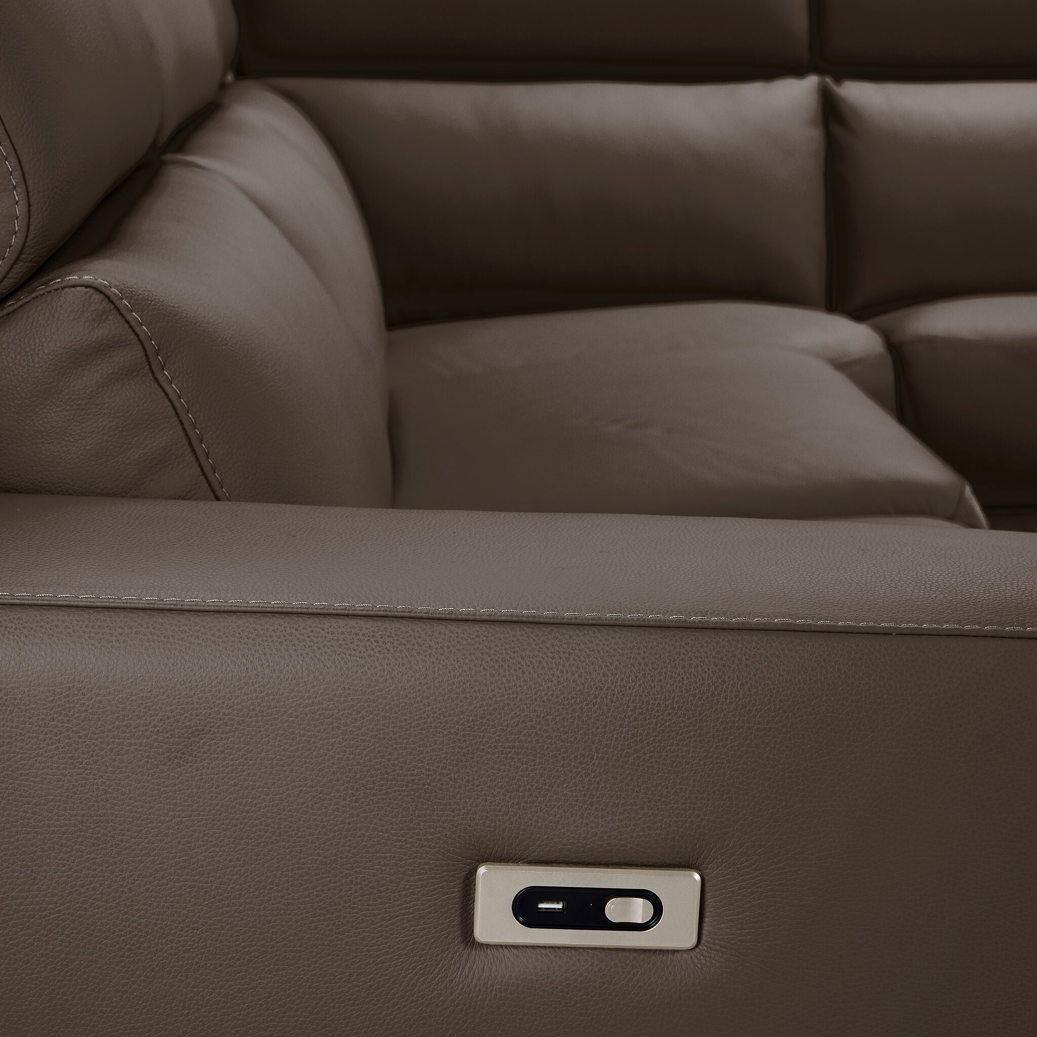 Bianca 3-Piece Power Reclining Sectional Sofa with Right Facing Chaise Lounge - Taupe Fabric - Perfect for Living Room, Home Theater & Family Gatherings