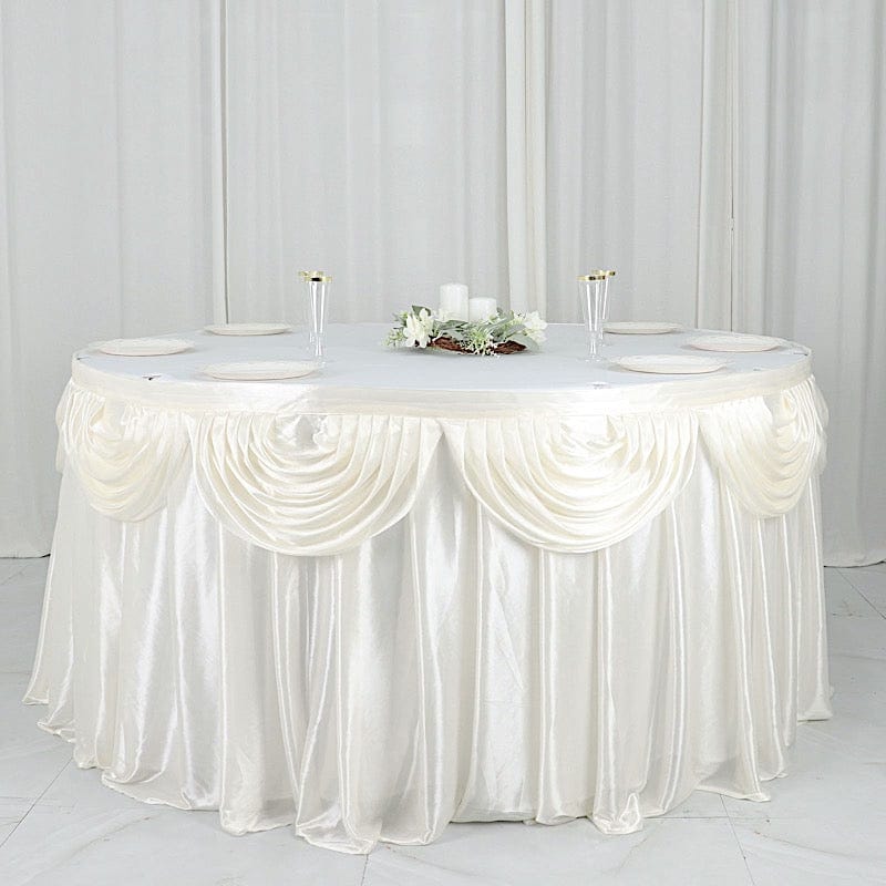 Elegant Satin Table Skirt - Classic Drape Tablecloth for Wedding, Banquet & Party Decor - Perfect for Formal Events & Home Decorations