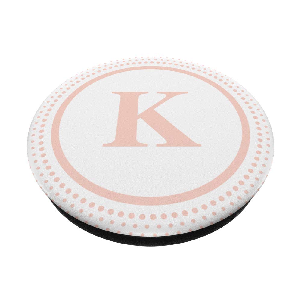 K Monogram Light Pink PopSocket - Swappable Phone Grip for iPhone, Samsung, & Tablets - Perfect for Everyday Use, Travel, and Hands-Free Viewing