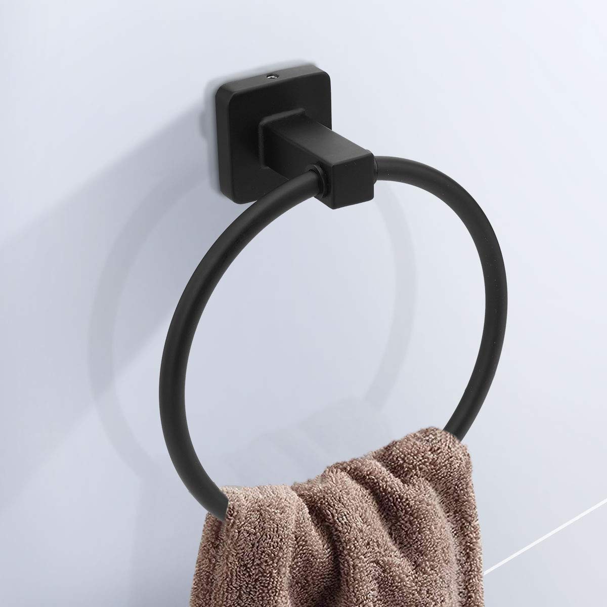 Matte Black Bathroom Hardware Set - 4 Piece Towel Bar Set with 17