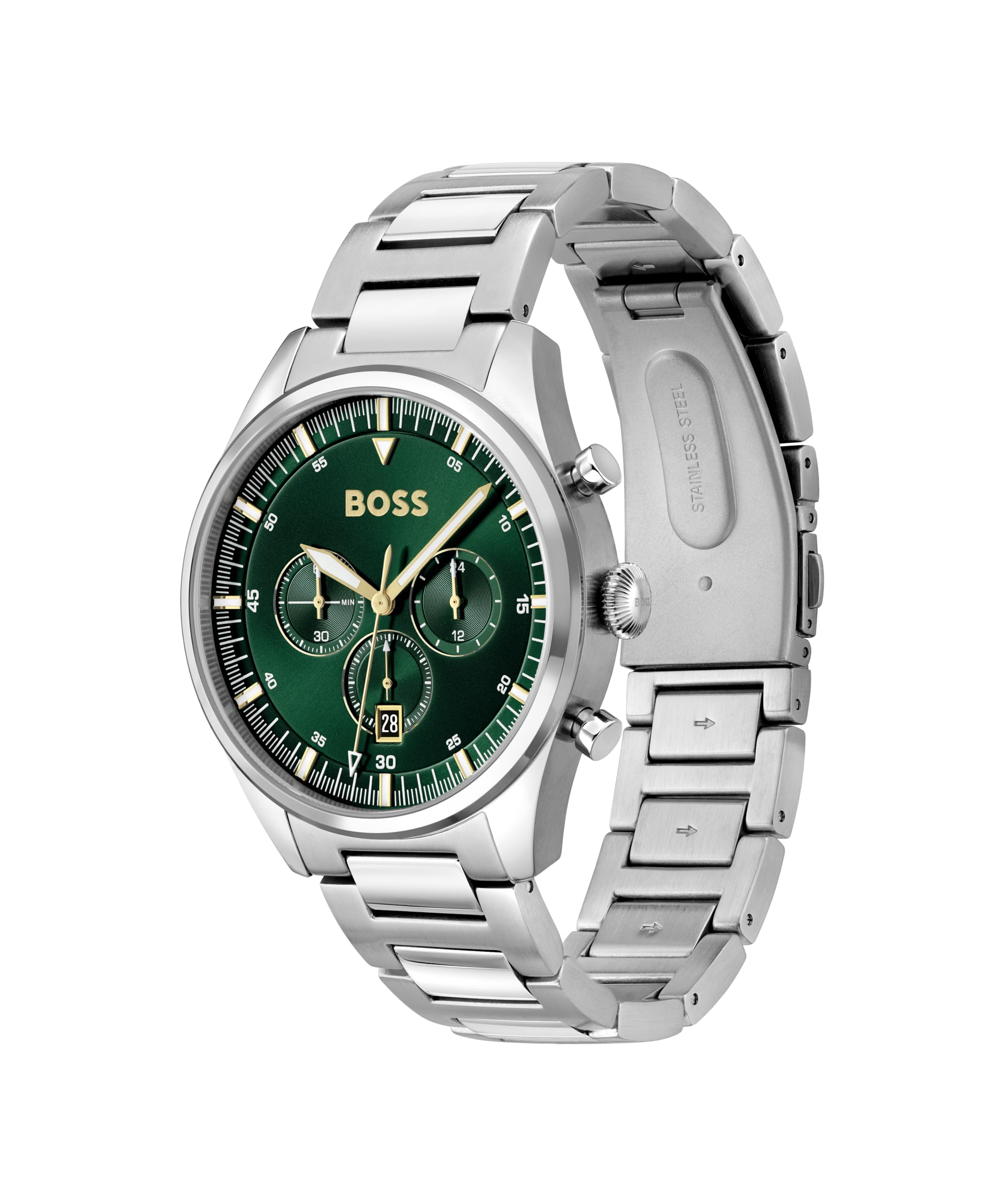 BOSS Men's Chronograph Quartz Watch - Pioneer Collection with Silver Stainless Steel Bracelet (Model 1513868) | Stylish Dress Watch for Business, Formal Events & Everyday Wear