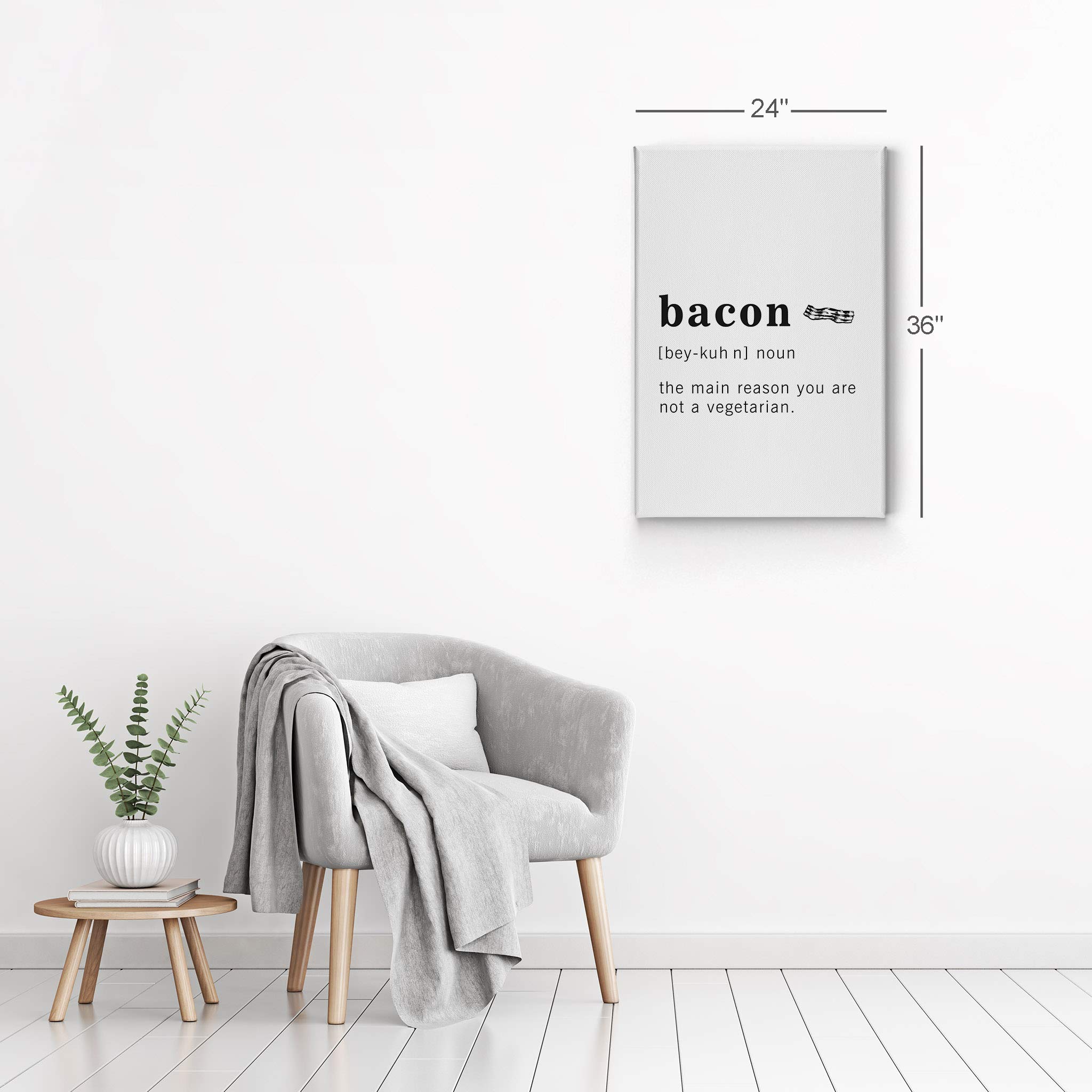 Funny Bacon Definition Dictionary Art Print - Inspirational Quote Canvas Wall Decor for Office, Living Room, Bedroom & Bathroom - Ready to Hang 40x30 Inches - Made in USA | Perfect Gift for Food Lovers & Home Decor Enthusiasts