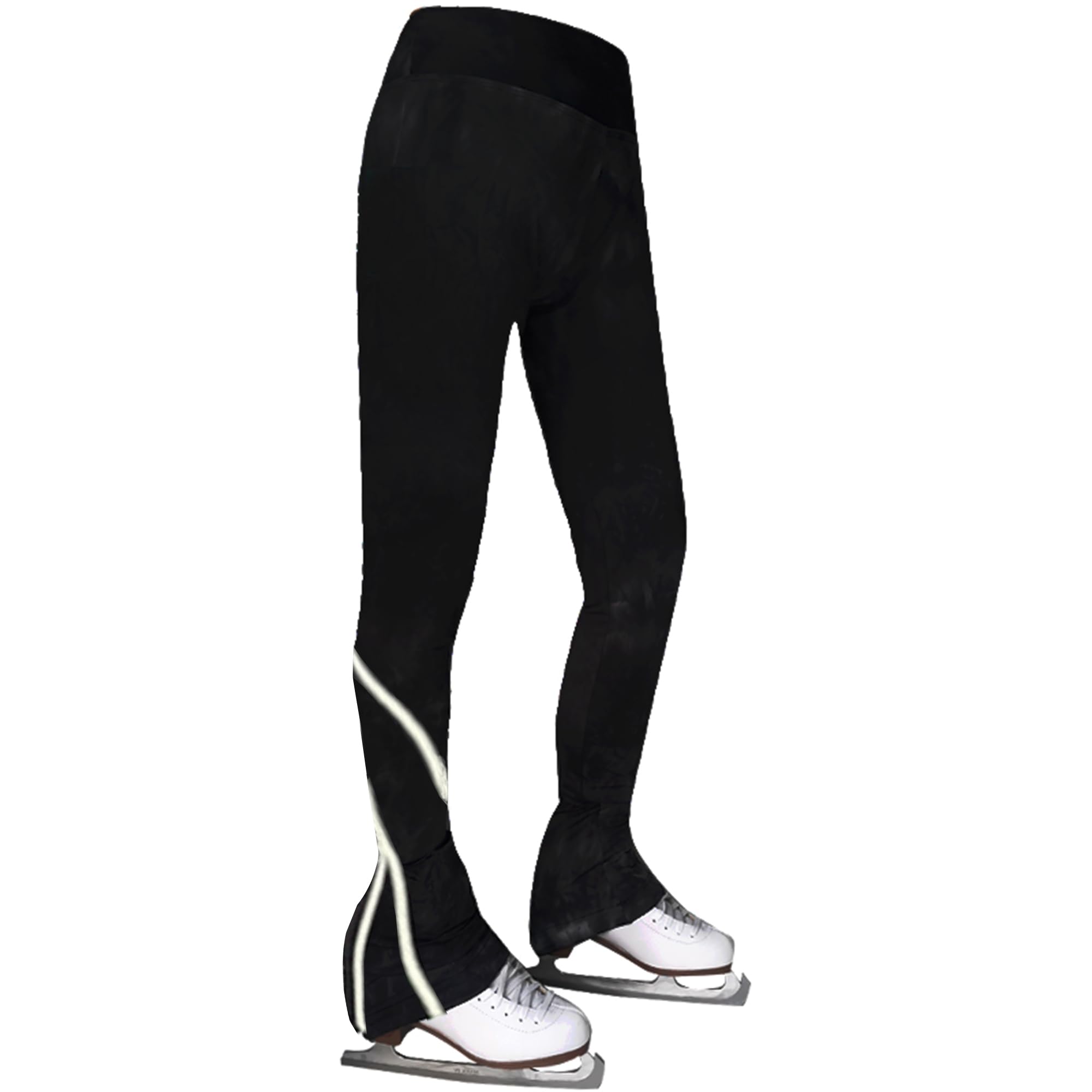 LIUHUO Women's Figure Skating Pants - Fleece-Lined Thermal Leggings for Girls & Women, Black, Breathable & Stretchable for Ice Skating Practice & Performance (Perfect for Rink, Competition & Winter Sports)