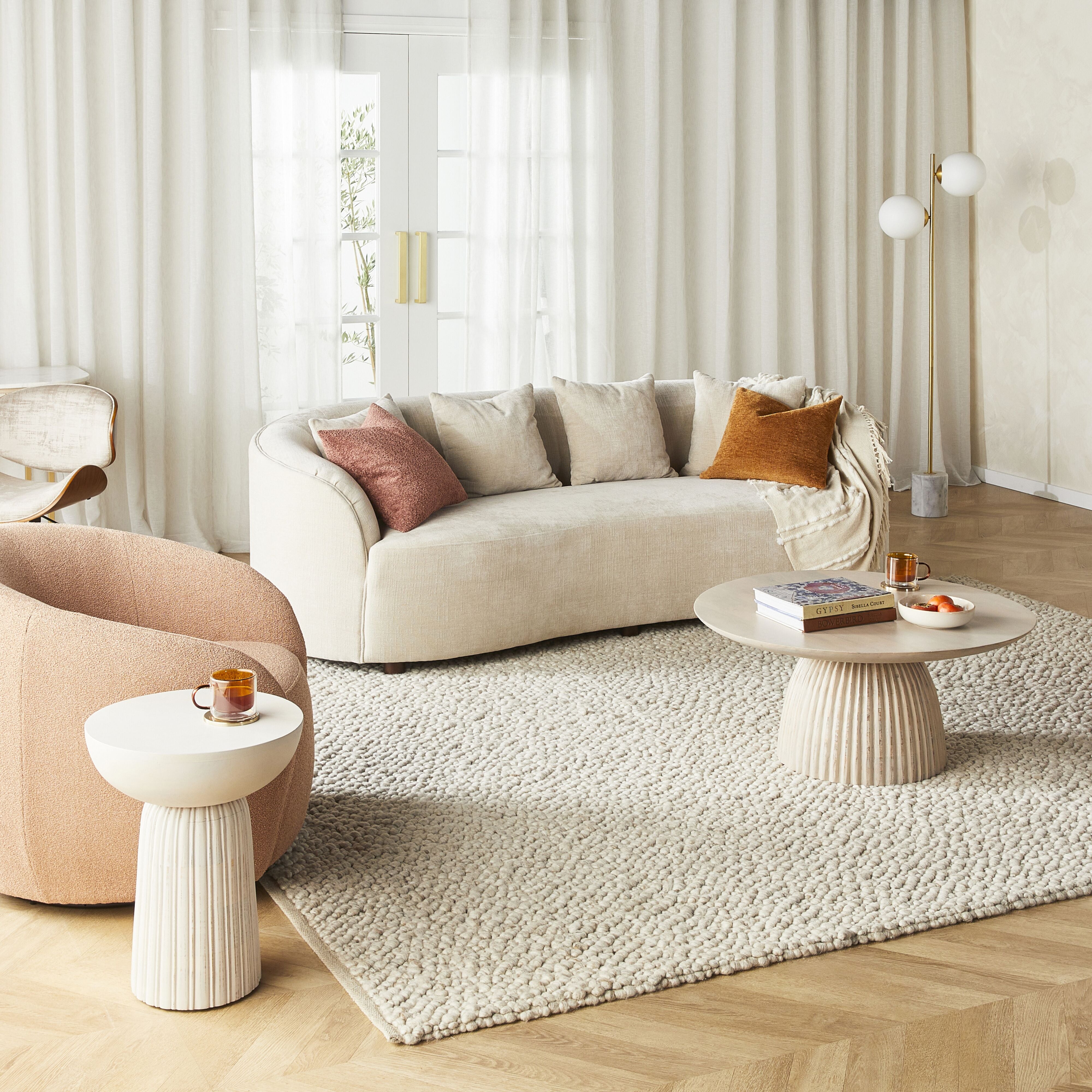 Alessa 3-Seater Sofa in Oasis Dune Color - Modern Living Room Couch for Small Spaces, Apartments & Cozy Home Decor