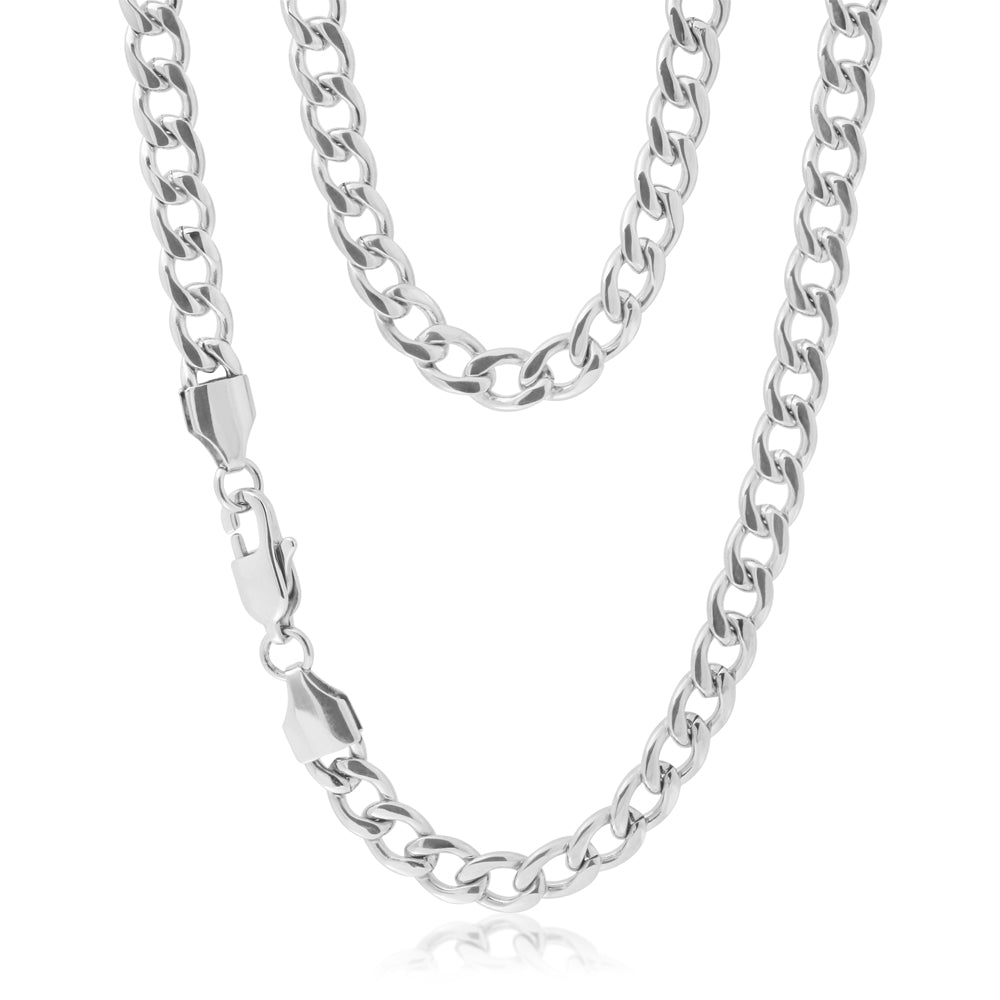 55cm Stainless Steel Curb Chain Necklace for Men & Women - Durable Fashion Jewelry for Everyday Wear, Gifts & Special Occasions