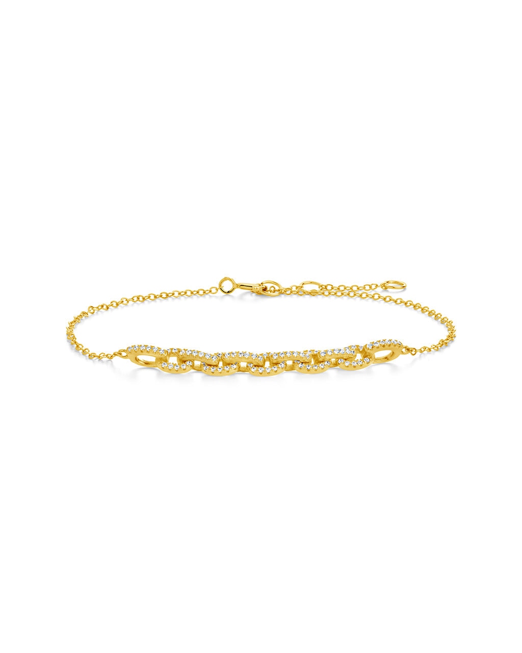 Harley CZ Interlocking Chain Bracelet for Women - Stainless Steel Adjustable Link Bracelet Jewelry Gift for Her - Perfect for Casual Wear, Parties & Special Occasions