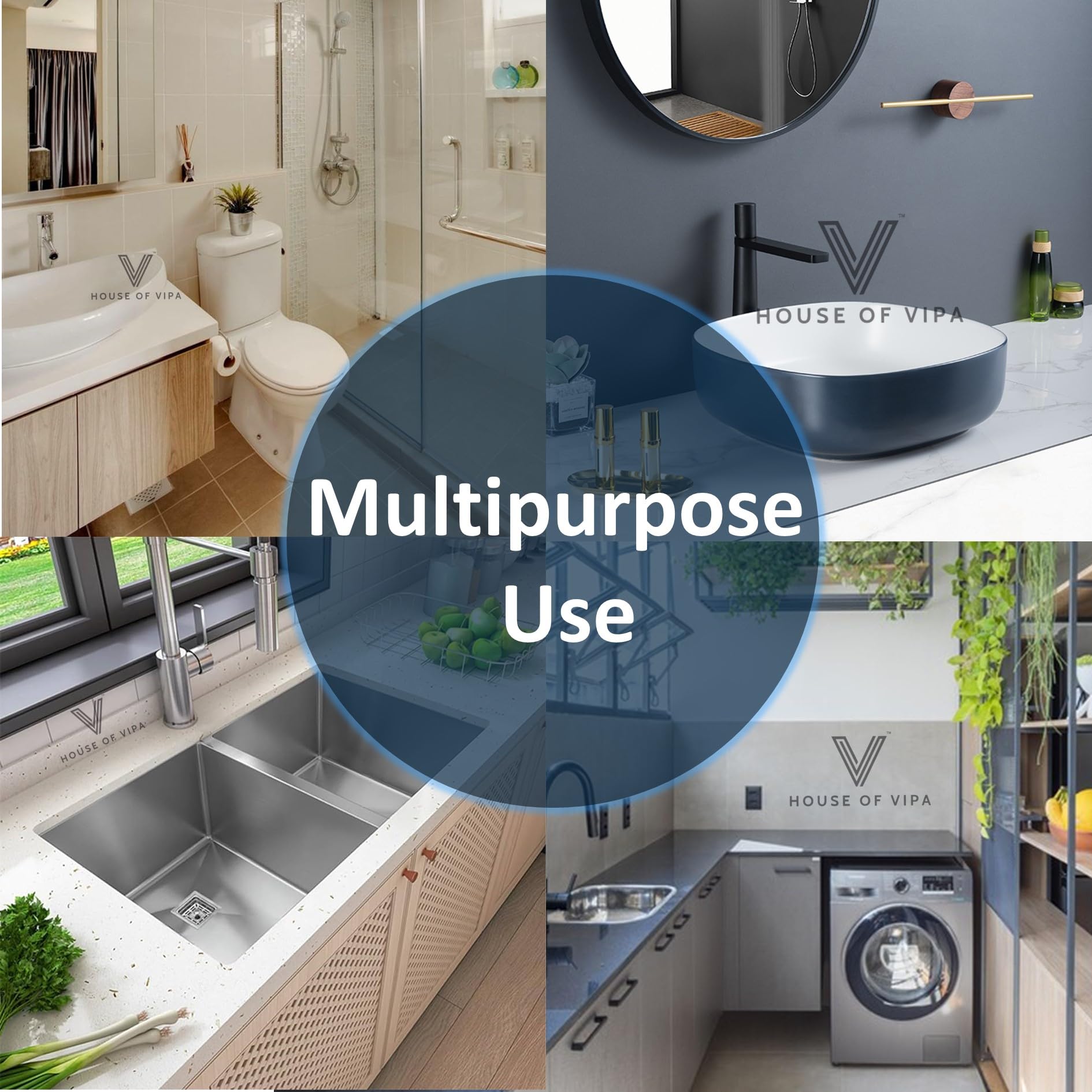 Premium Plastic Bathroom Organizer Set - Wall Mounted Shower Shelf with 2 Shelves & 4 Hooks - Space Saving Bath Accessories for Towels, Toiletries & Cosmetics - Perfect for Small Bathrooms, Apartments & Dorm Rooms