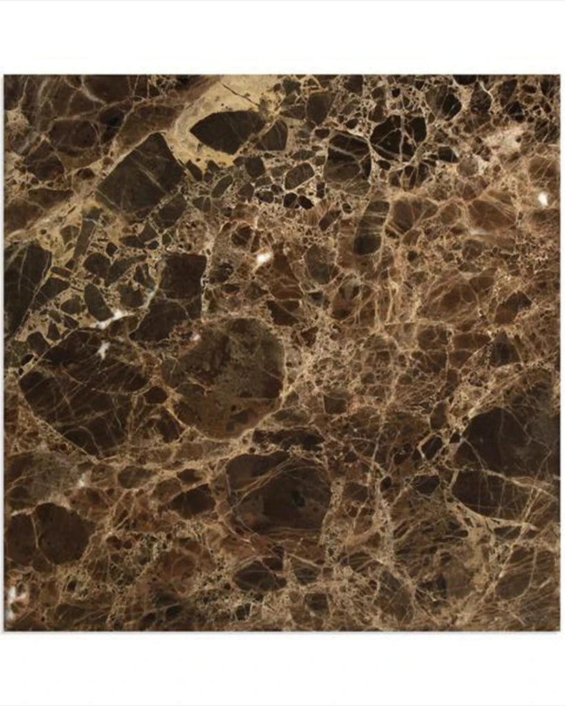 Premium Emperador Dark Marble 18x18 Tile - Natural Stone Floor & Wall Tile for Bathroom, Kitchen, and Living Room Renovation