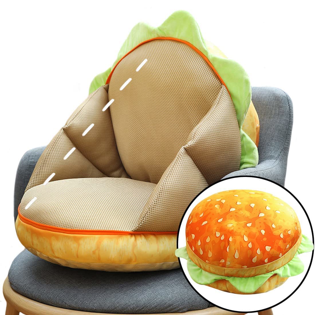 3D Simulation Burger Plush Pillow - Large 15.7 Inch Funny Cheeseburger Sofa Cushion, Soft Stuffed Sandwich & Toast Plushie for Home Decor, Gifts - Perfect for Living Room, Bedroom, and Kids Play Area