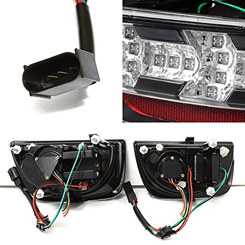 AKKON Full LED Tail Lights Brake Lamps Replacement Pair for 2010-2013 Chevy Camaro - Black, Left + Right (4pcs) - Upgrade Your Ride with Enhanced Visibility & Style for Night Driving & Car Shows
