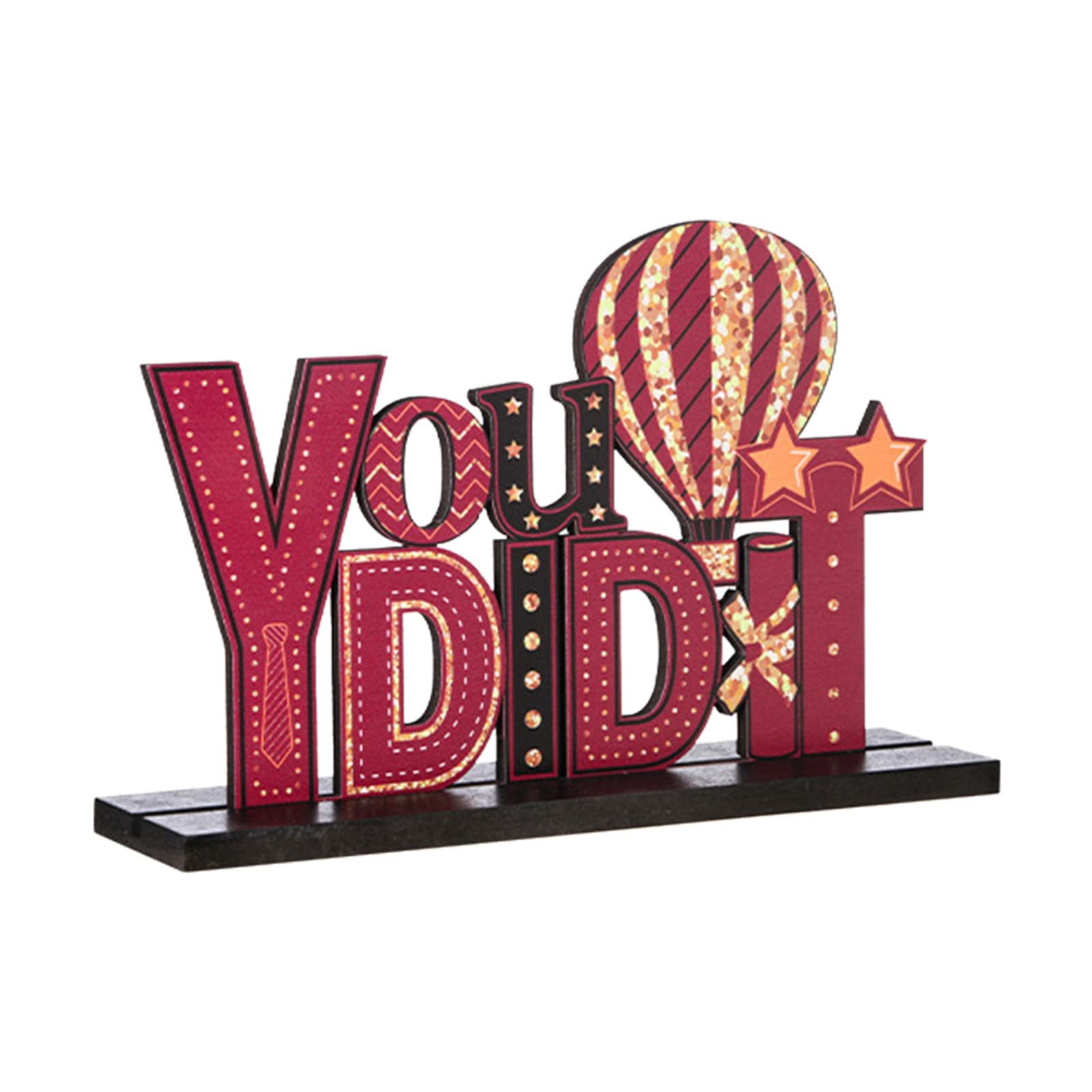 2022 Graduation Party Decorations - Wooden Congrats Grad Centerpieces & Table Toppers for High School & College Graduation - Perfect for Graduation Ceremony, Party Decor & Photo Backdrops