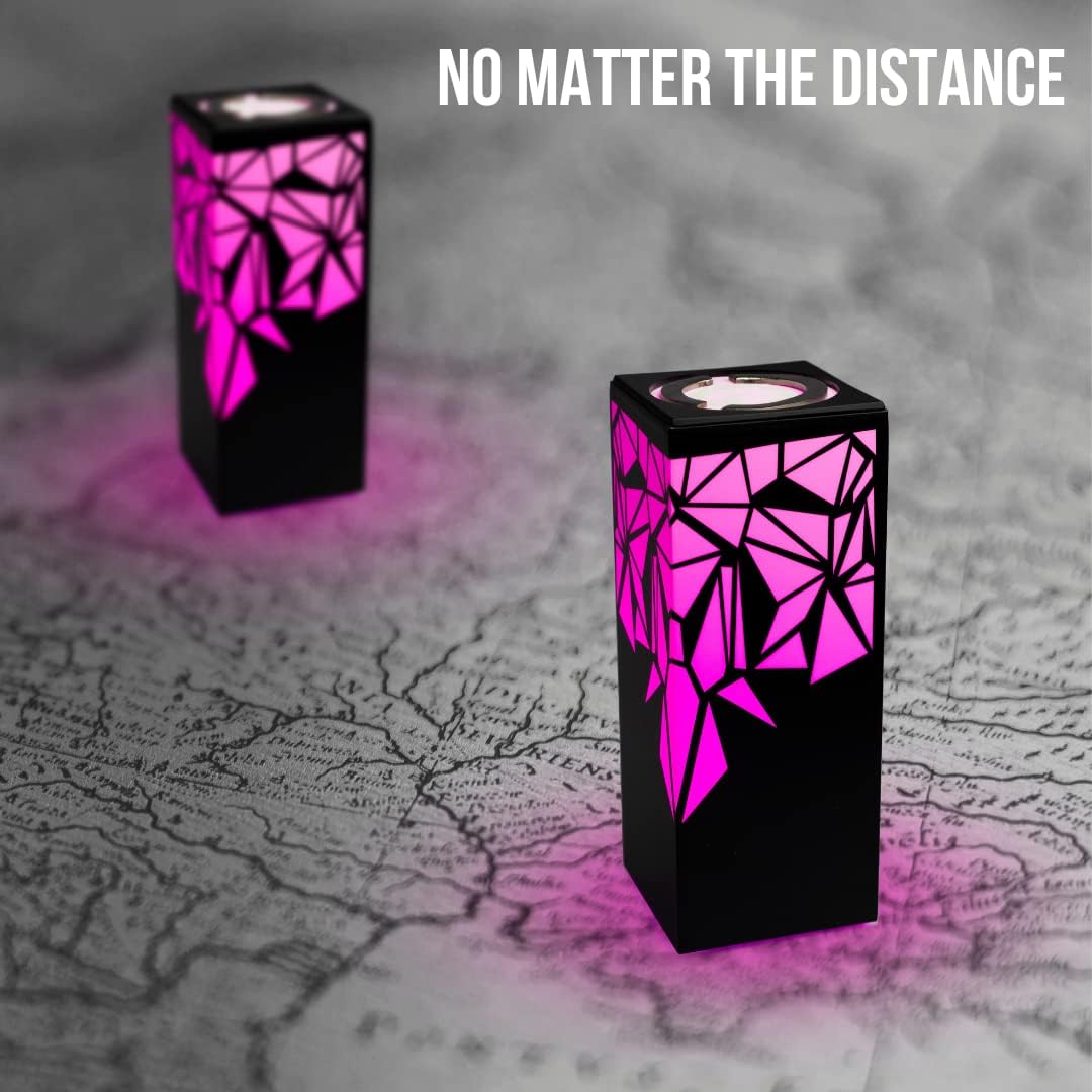 ZOCI VOCI Telepathy® Long Distance Touch Lamps - Friendship Lamps for Couples & Best Friends (No Subscription Needed) | Unique Long Distance Gifts with Raining Diamond Design, Set of 2 | Perfect for Anniversaries, Valentine's Day & Long-Distance Relationships