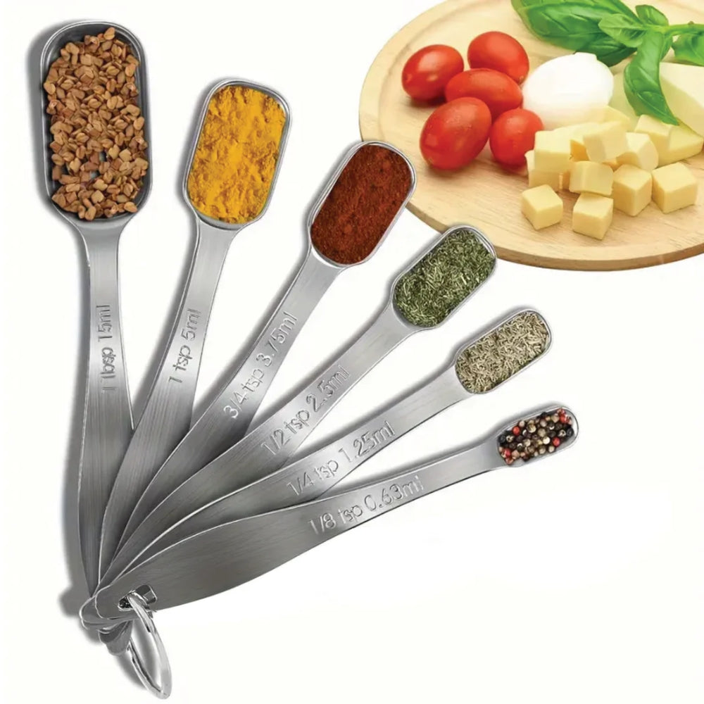 Cuisinox 6-Piece Stainless Steel Measuring Spoon Set for Baking, Cooking & Coffee - Accurate Kitchen Measuring Tools