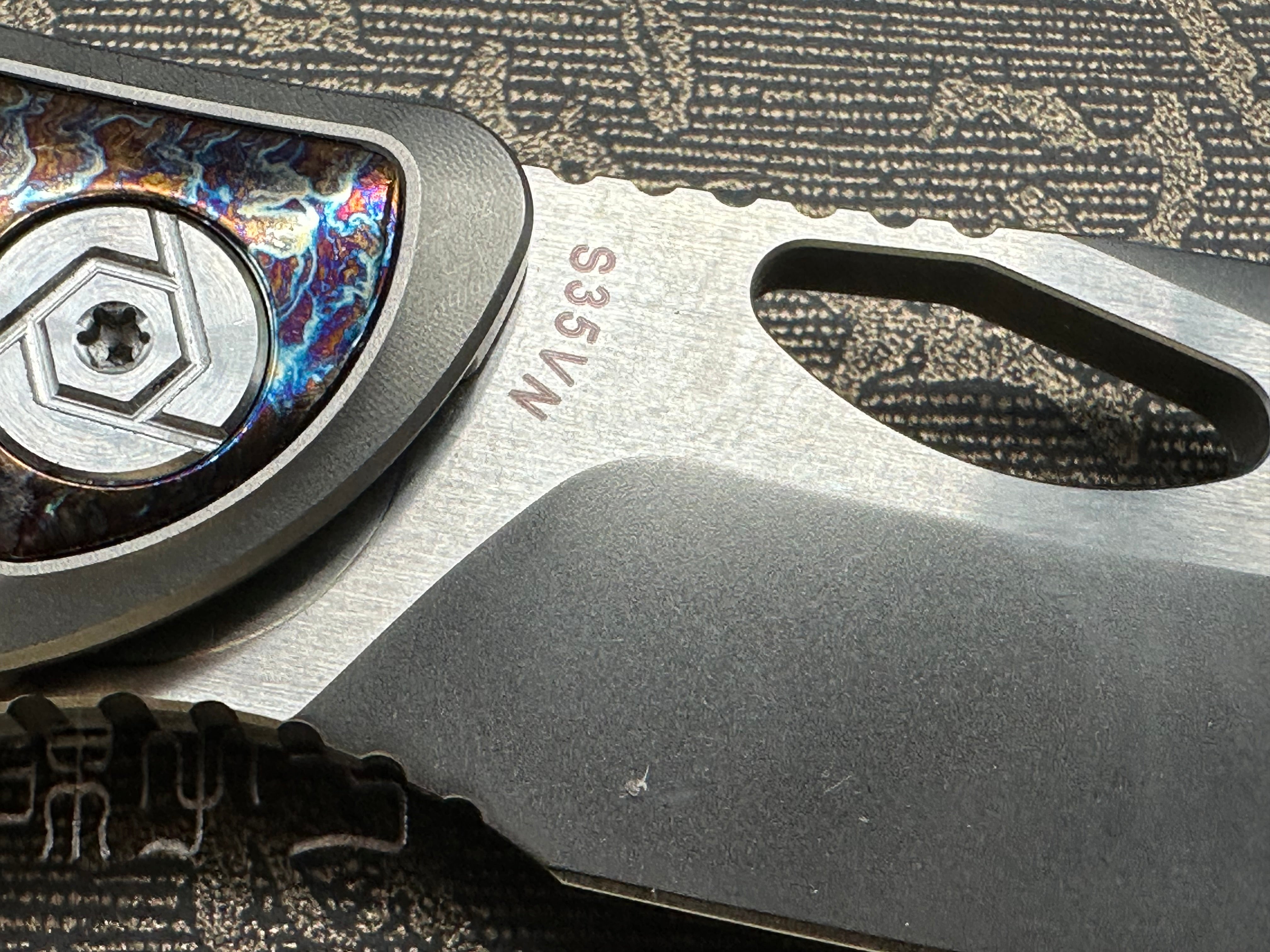 Premium CH KNIVES Spear Pocket Knife - Damascus Steel S35VN Blade with Titanium Handle - EDC, Camping, Survival & Outdoor Activities