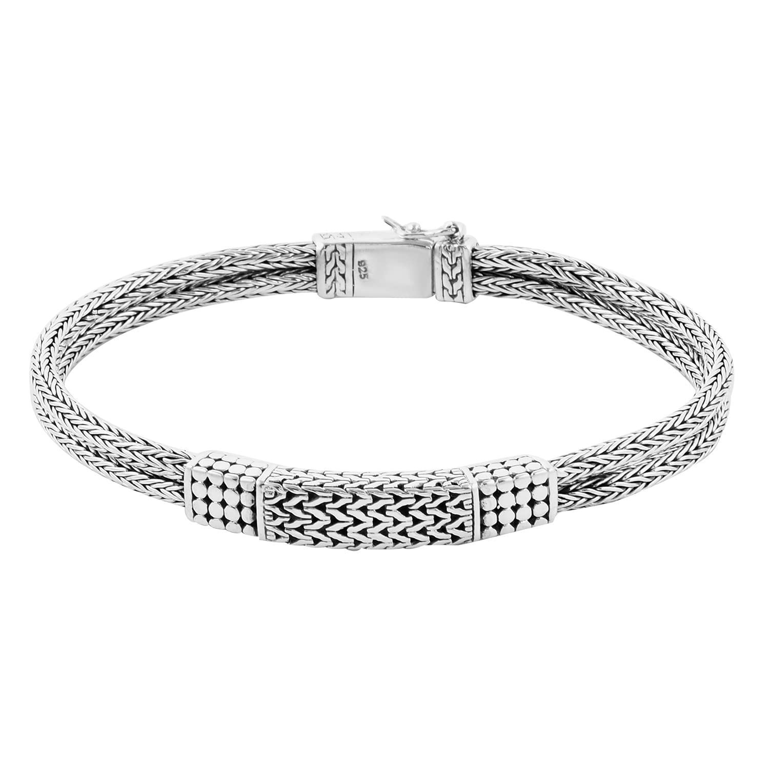 925 Sterling Silver Multi-Row Bracelet for Women - Bali Legacy Style | Perfect Gift for Her & Daily Wear