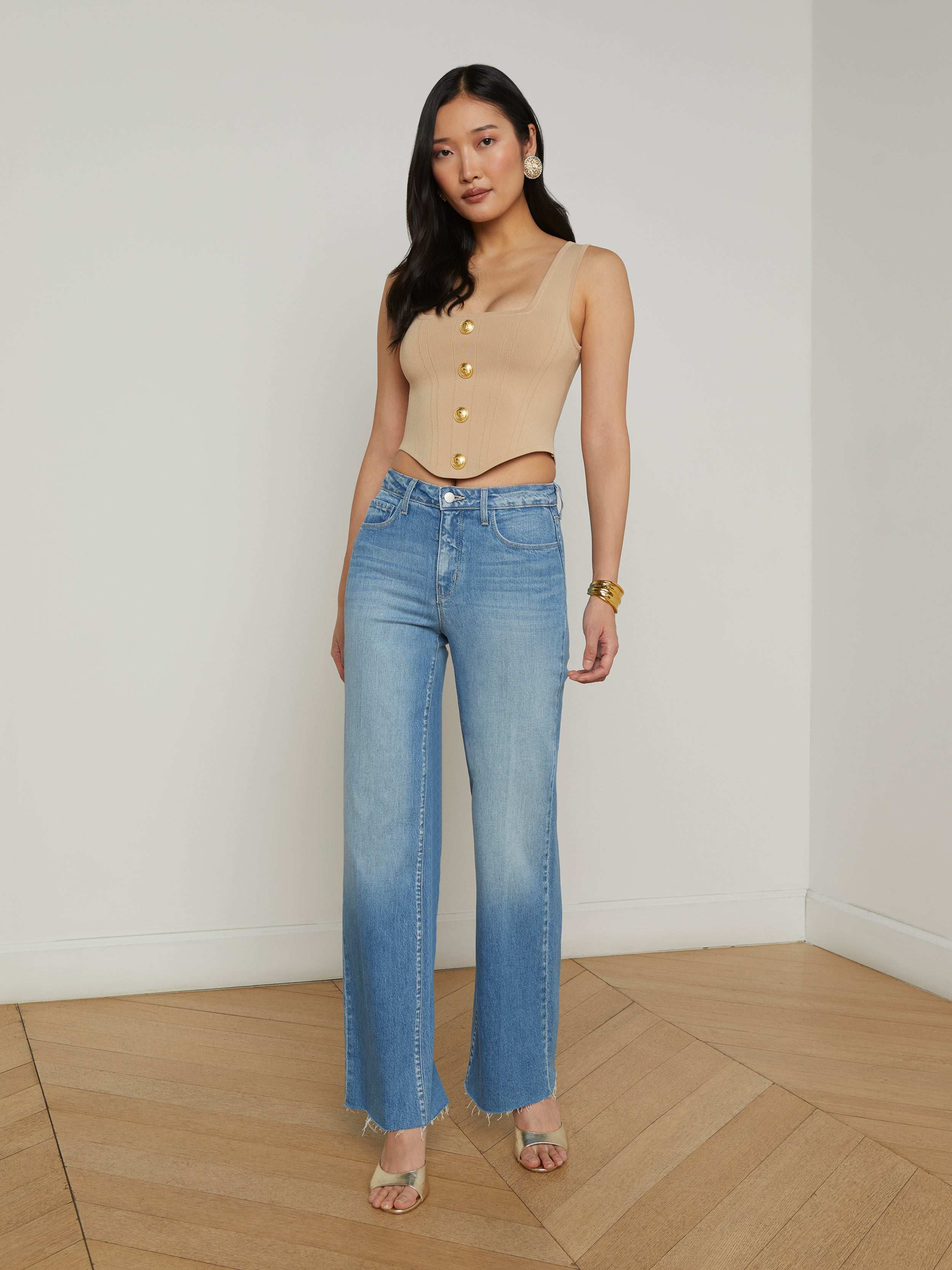 Saga Top Almond Gold Women's Blouse - Elegant Casual Shirt for Office, Party & Everyday Wear