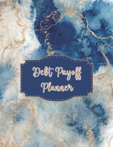 Debt Payoff Planner & Tracker - Blue Gold Marble | Budget & Finance Management Tool for Personal Loans