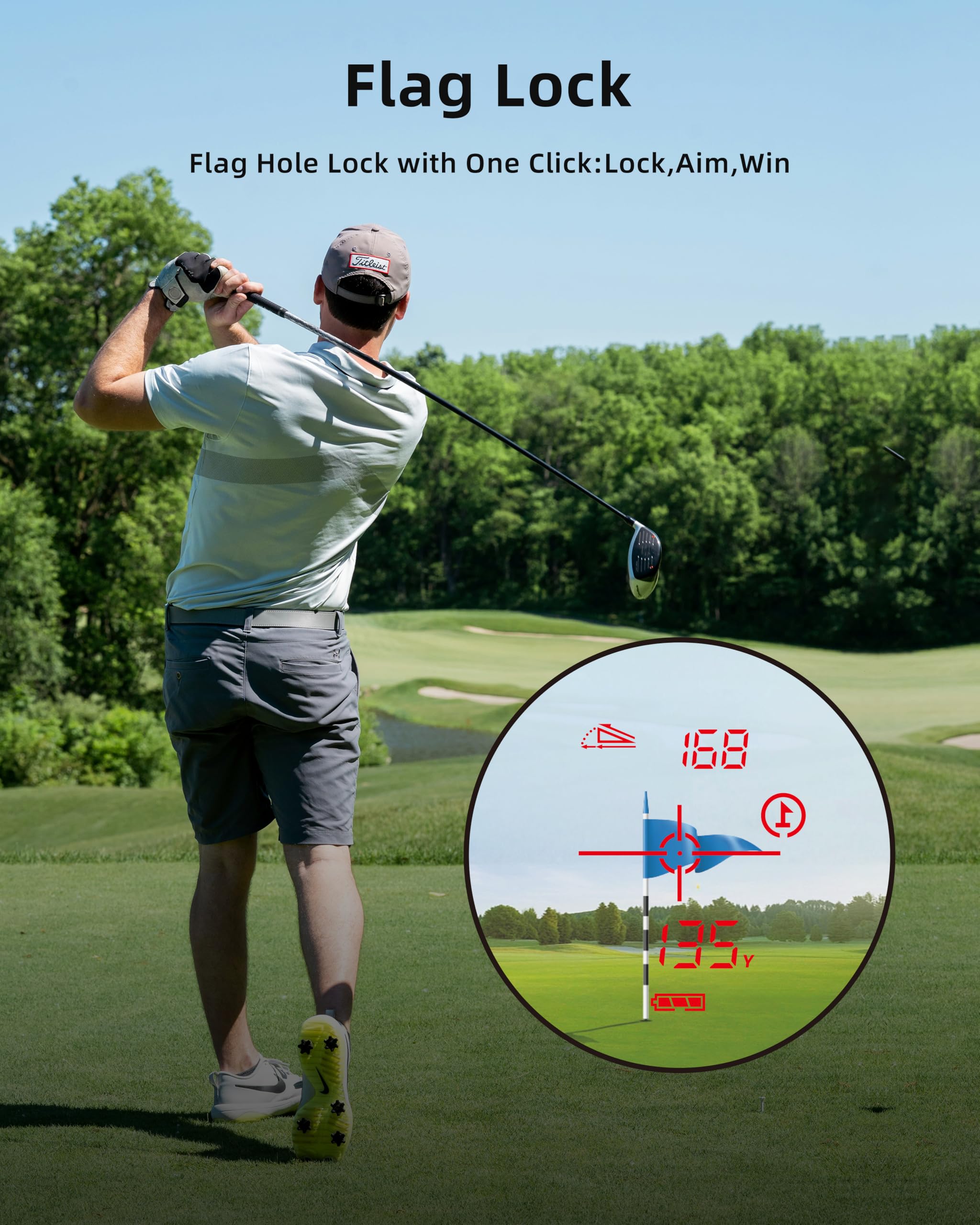 800 Yards Golf Rangefinder with Slope Compensation & Flag Lock - 6X Magnification Laser Range Finder, Aluminum Alloy Body, Vibration Alert - Perfect for Tournament Play & Practice on the Course
