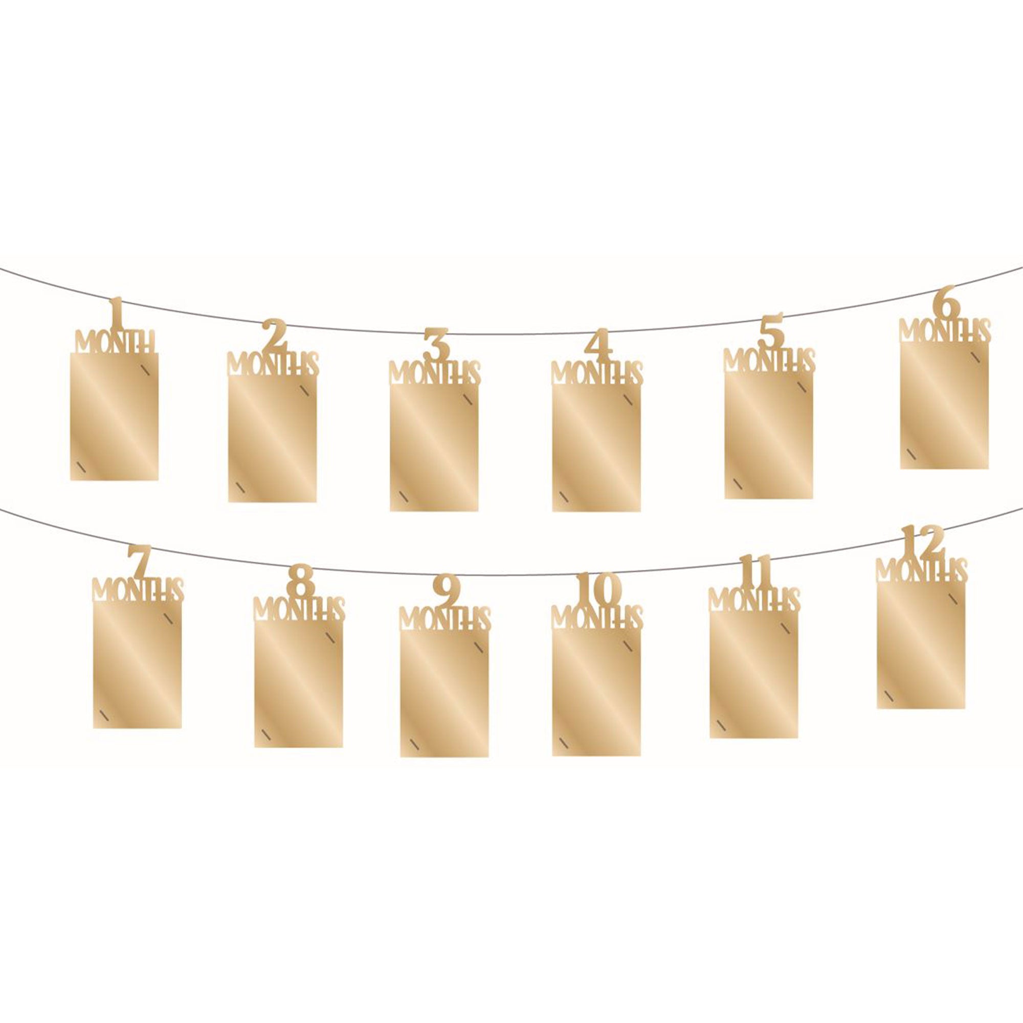 1st Birthday ONE Gold Photo Garland - Elegant Gold Foil Number ONE Banner for Baby's First Birthday Party Decorations - Perfect for Photo Backdrops, Cake Smash, and Milestone Celebrations