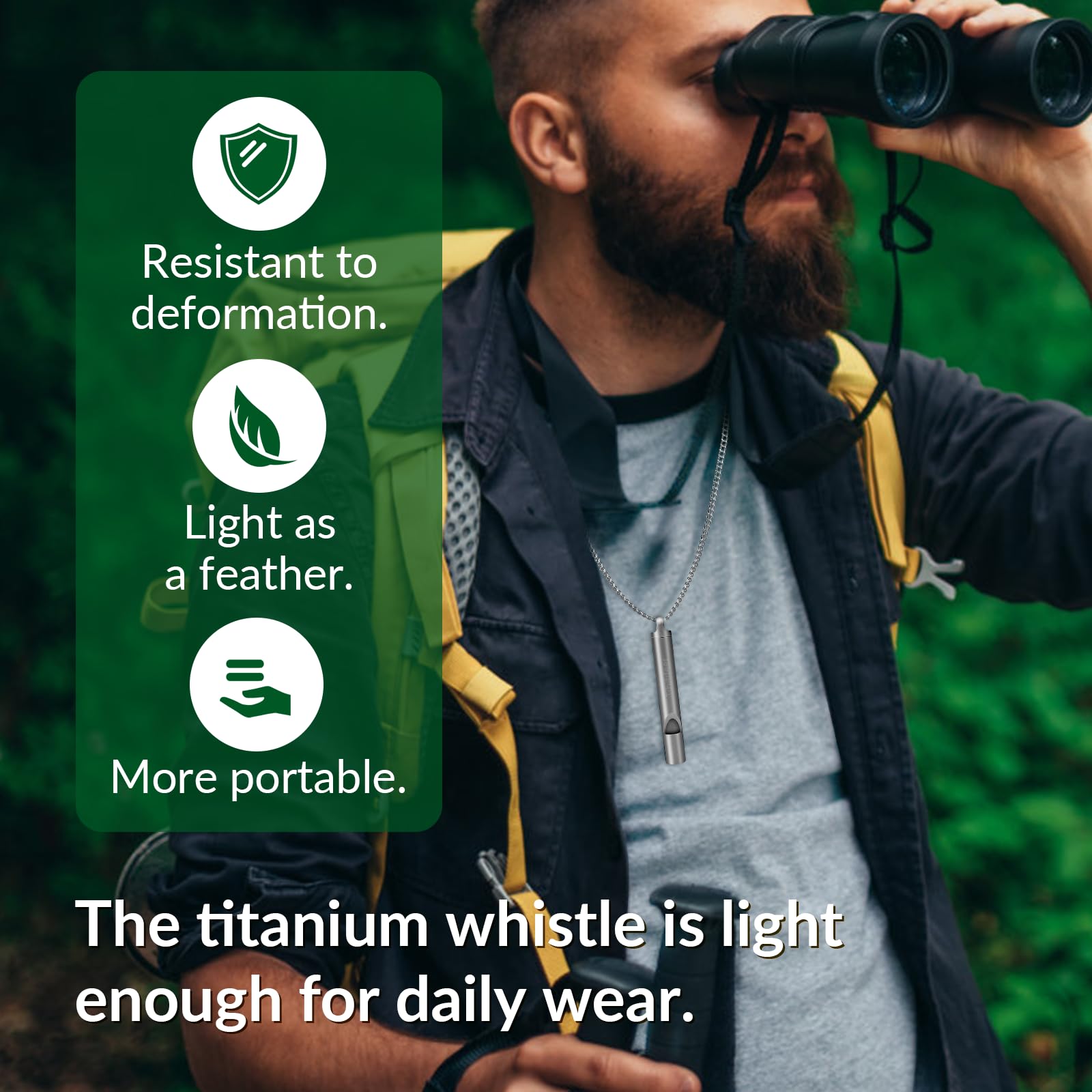 120dB Titanium Emergency Safety Whistle with Keychain - Ultra Loud Survival Whistle for Outdoor Activities (Camping, Hiking, Boating, Fishing, Kayaking) & Kids Rescue Signaling - Perfect for Emergency Preparedness & Adventure Sports