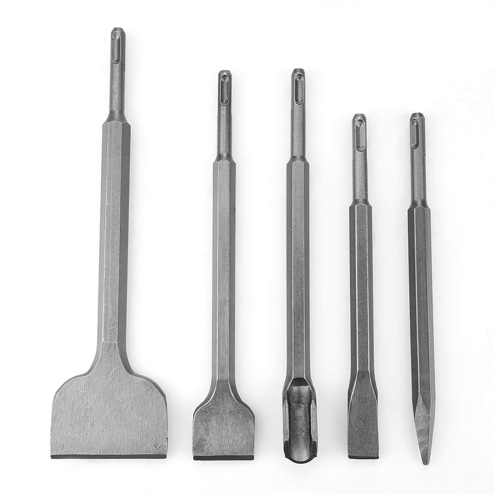 Nofaner 5-Piece SDS Plus Chisel Bit Set - Professional Electric Rotary Hammer Chisels for Concrete, Brick & Tile - Perfect for Demolition, Chipping & Renovation Work