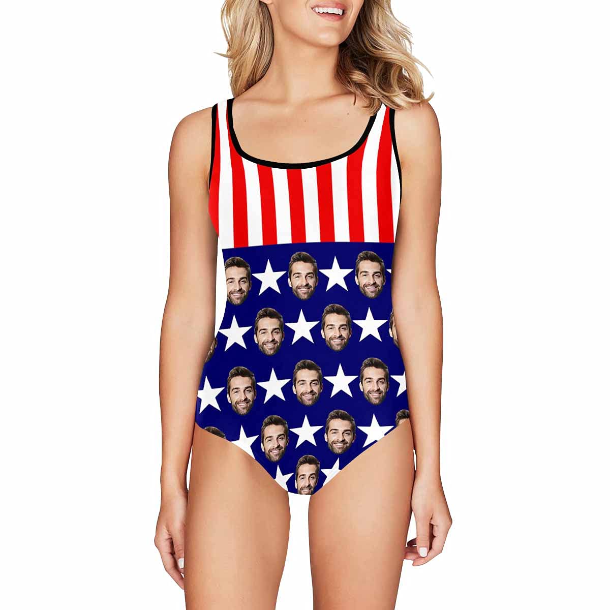 Custom Face Print Women's Swimsuit - Personalized Photo Bathing Suit for Beach, Pool & Summer Vacations