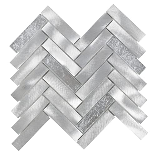 Aluminum Blend Glass (Herringbone)